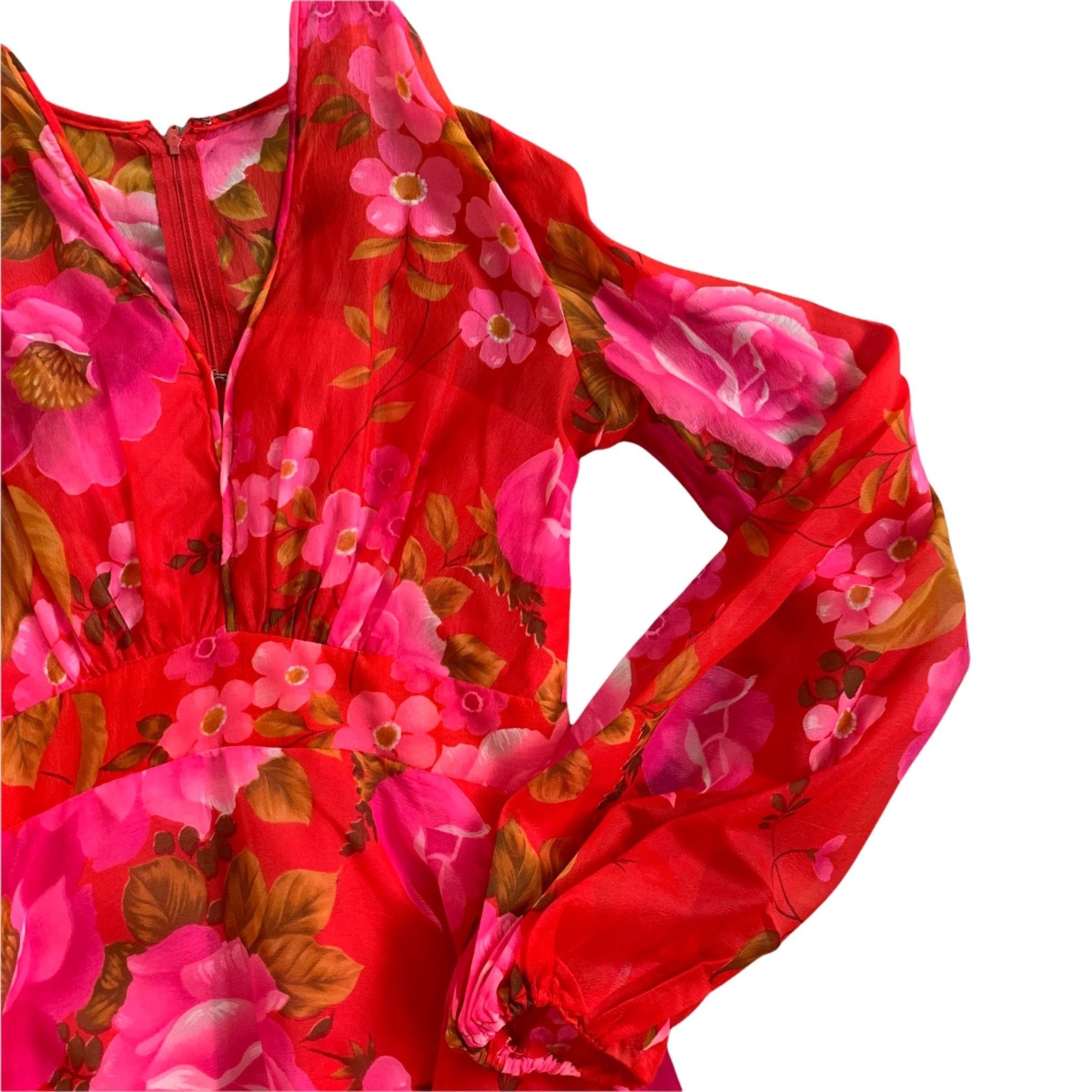 Vintage Vintage Mr. Boots Sheer Sleeve Novelty Floral All Over Print Size S / US 4 / IT 40 - 6 Thumbnail