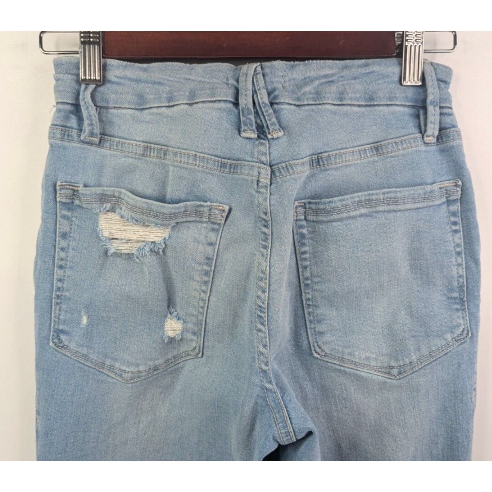 Good American Good American Good Straight Jeans Indigo with Natural Fray Hem Size 2/26 GST235T Womens Jeans Size 26" / US 2 / IT 38 - 4 Thumbnail