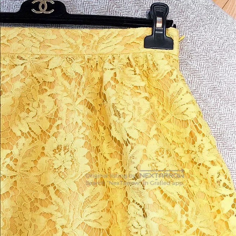 Valentino Valentino Yellow lace skirt Size S / US 4 / IT 40 - 3 Thumbnail