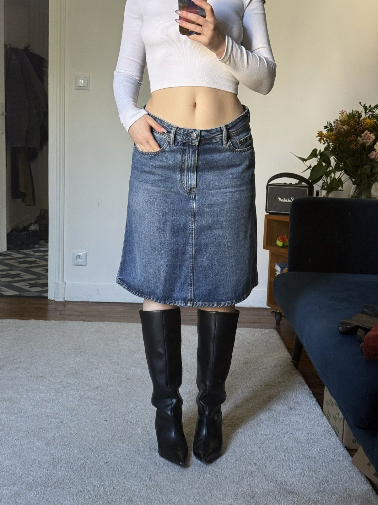 Acne Studios Acne studios bla konst denim blue midi skirt Size 26" / US 2 / IT 38 - 1 Thumbnail