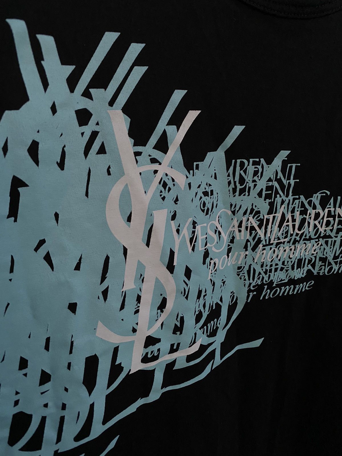 Yves Saint Laurent Black YSL T-shirt Big Logo Size US M / EU 48-50 / 2 - 3 Thumbnail