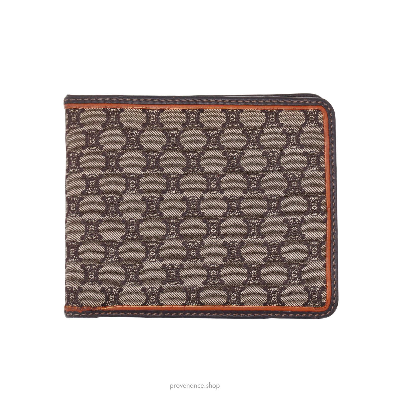 image of Celine Bifold Wallet - Triomphe Jacquard in Brown, Men's