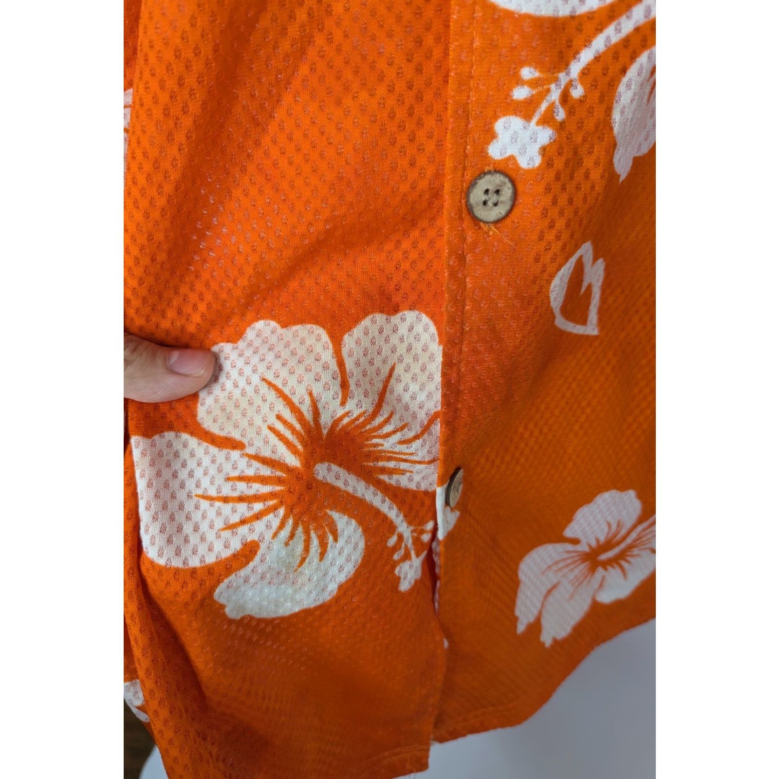 Vintage VINTAGE Check-In Men's Shirt Hawaiian Button-Up Orange XL Size US L / EU 52-54 / 3 - 5 Thumbnail