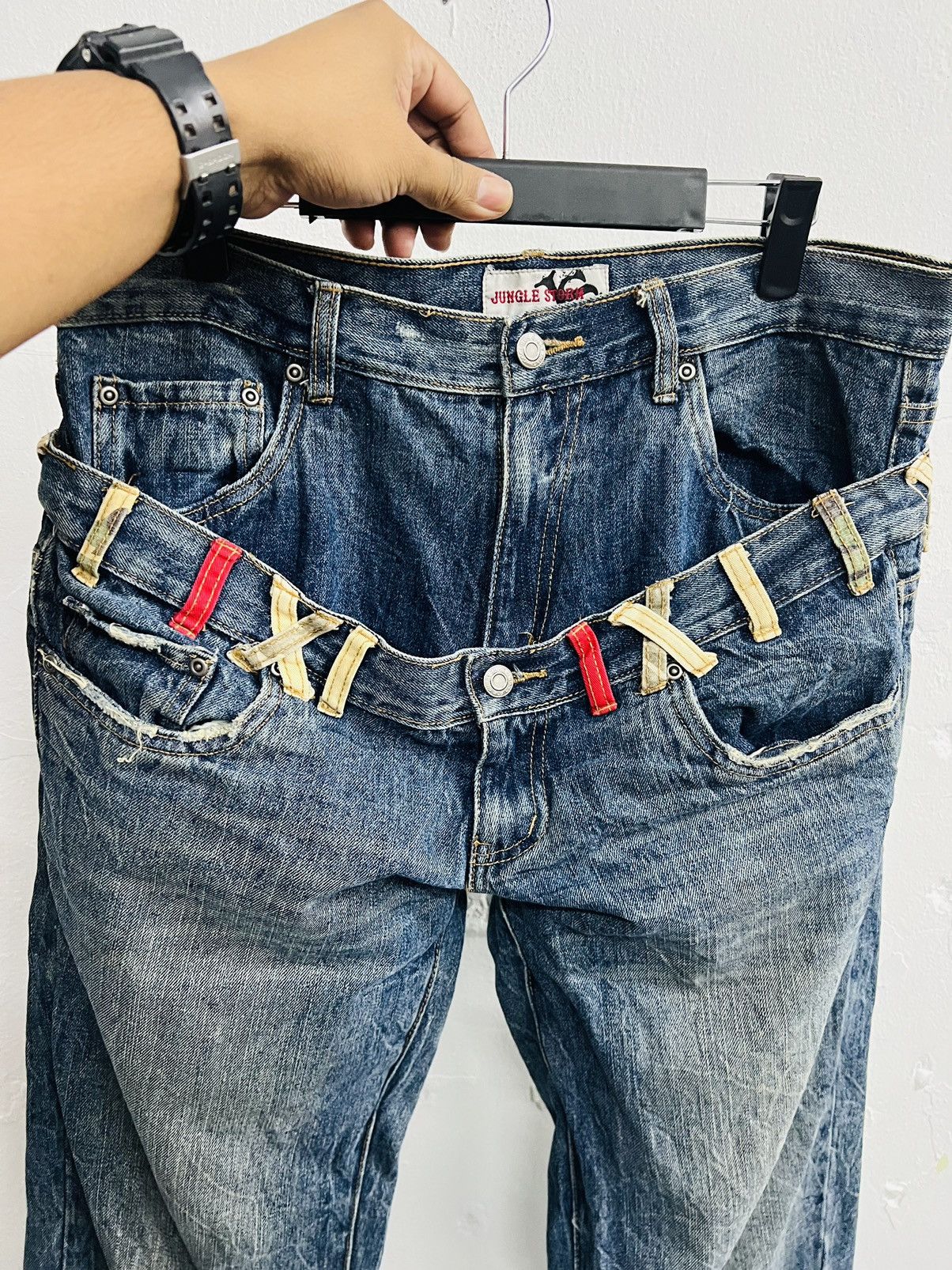 If Six Was Nine × Japanese Brand × Le Grande Bleu (L.G.B.) Japanese Brand Jungle Storm Double Waist Denim Size US 35 - 7 Thumbnail