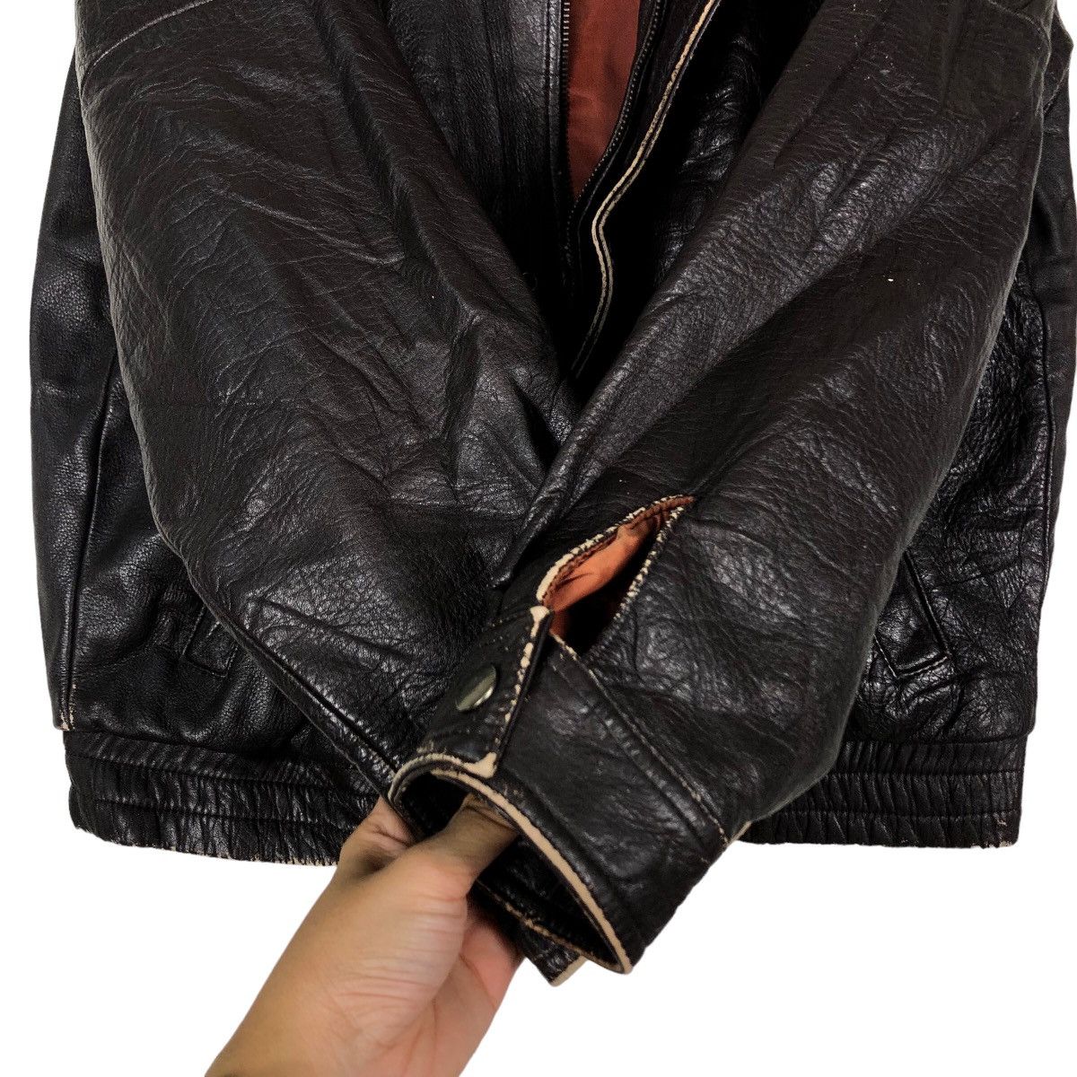 Japanese Brand 🔥Vintage Biker Leather Jacket Military Design Issey Miyake Size US M / EU 48-50 / 2 - 15 Thumbnail