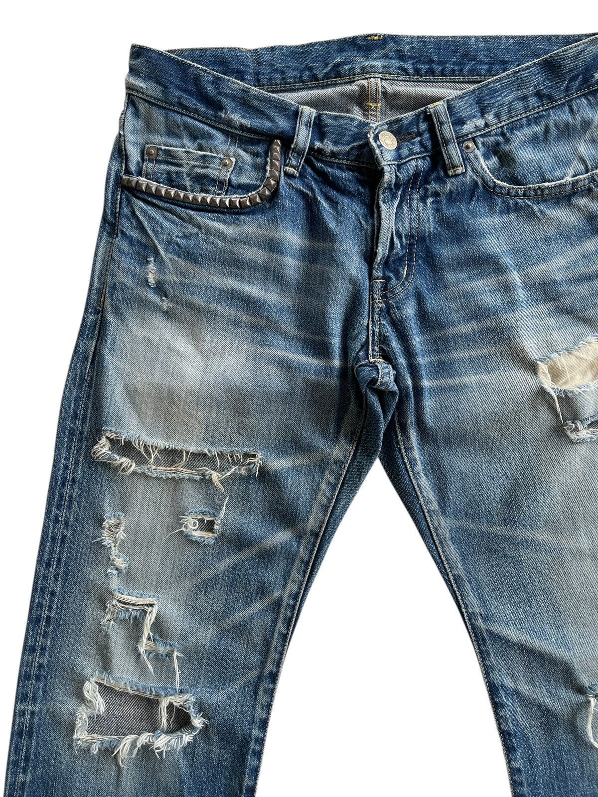 Hysteric Glamour Hysteric Glamour Studded Distressed Selvedge Denim Size US 30 / EU 46 - 6 Thumbnail
