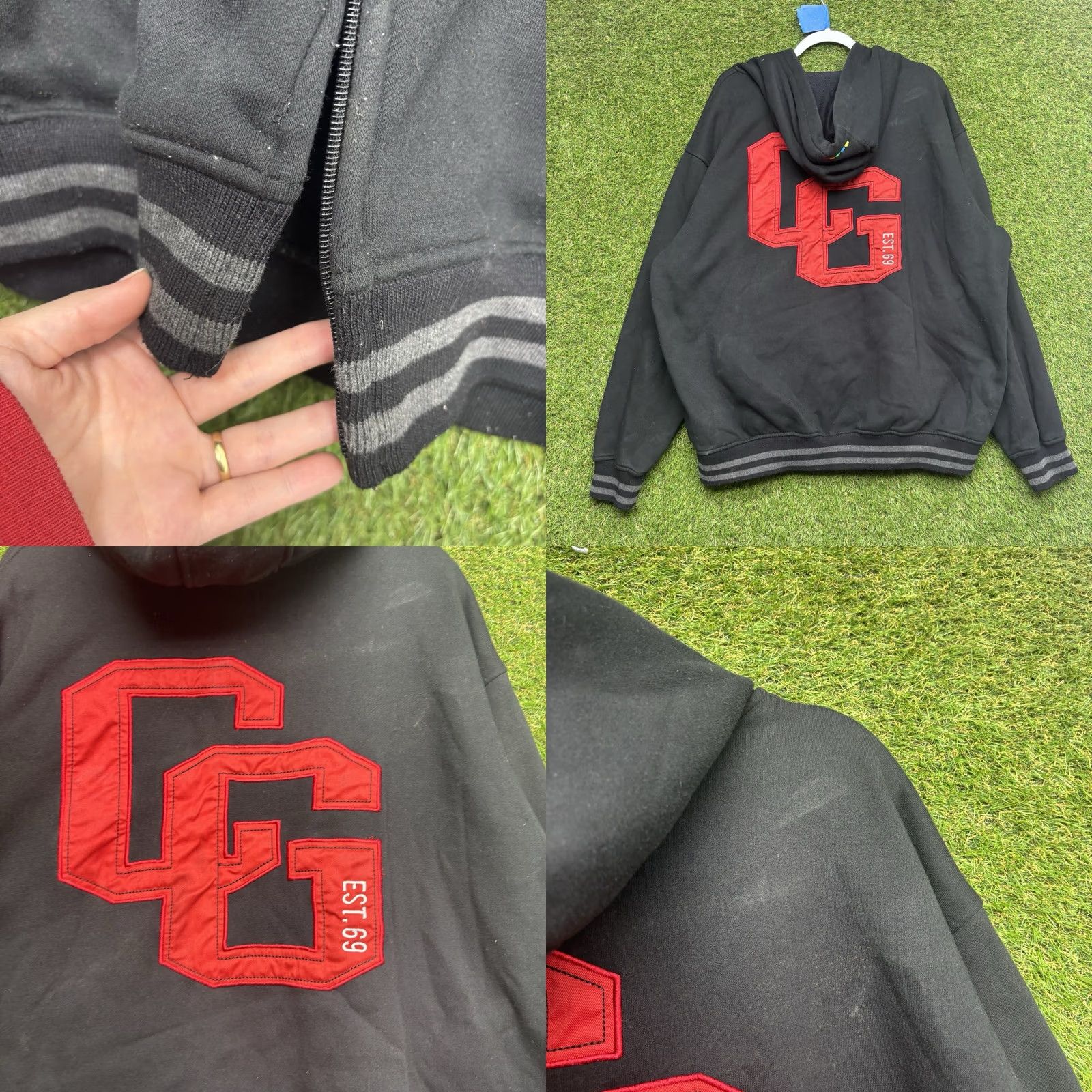 Coogi COOGI Hoodie Mens 4XL Australia Kangaroo Black Y2K 2000s 90s Skater Full Zip Hooded Pockets Crew Neck Zip Size US XXL / EU 58 / 5 - 9 Thumbnail