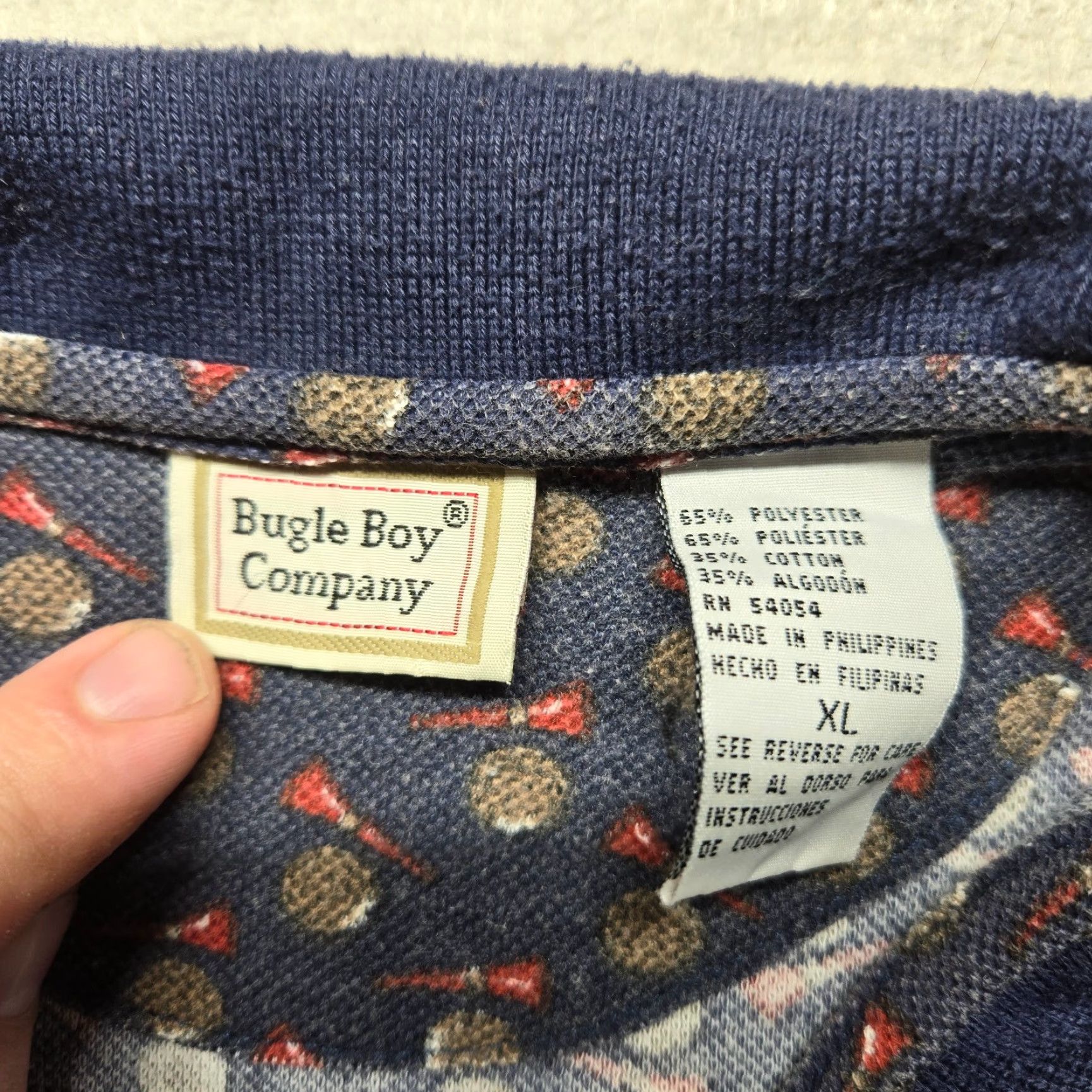 Bugle Boy Vtg. 90s Bugle Boy Company Golf Theme Polo Shirt Adult Men's XL Blue Polo Shirts 90s Mens Size US XL / EU 56 / 4 - 3 Thumbnail
