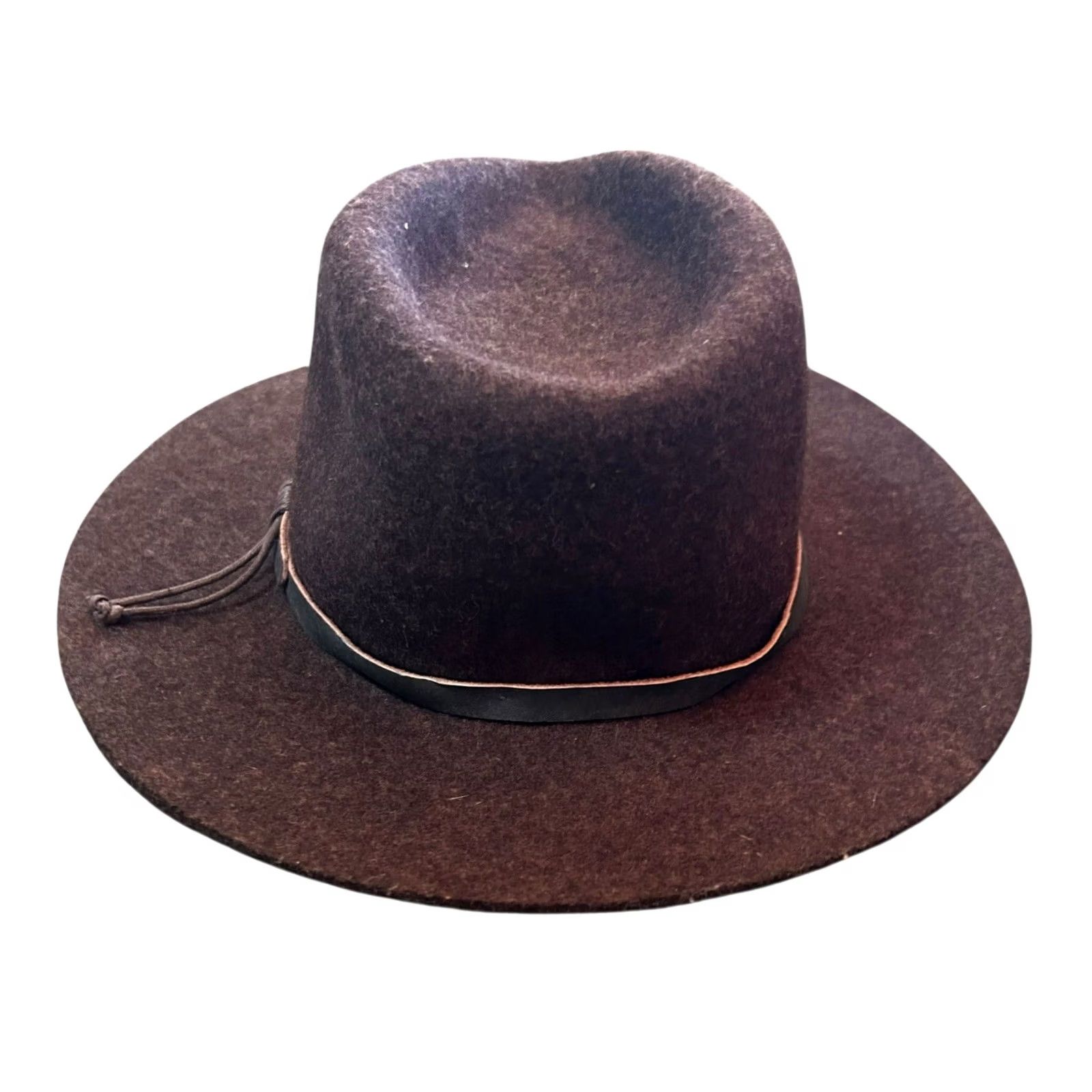 Eddie Bauer VINTAGE Eddie Bauer Lite Felt 100% Wool Fedora Hat Brown Leather Band Small/Medium Size ONE SIZE - 7 Thumbnail