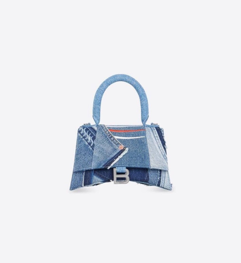 Balenciaga Hourglass Small Denim Hand Bag In Denim Size ONE SIZE - 1 Thumbnail