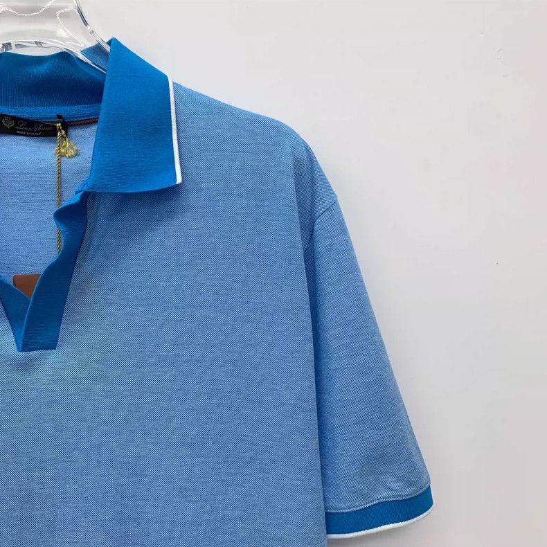 Loro Piana LORO PIANA Blue cotton collar short sleeve Polo shirt Size L / US 10 / IT 46 - 3 Thumbnail