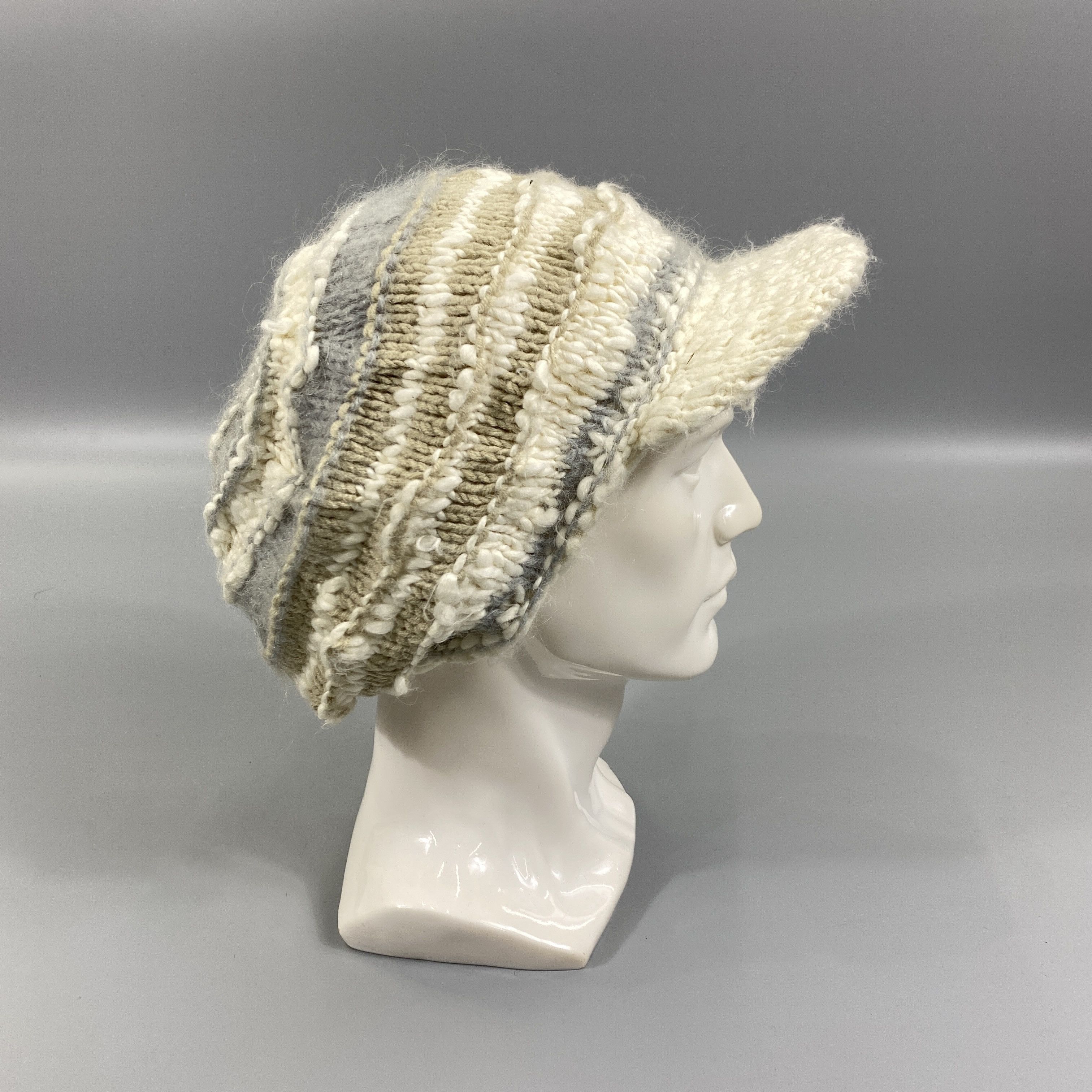 Japanese Brand Pozzyrap Knitted Beanie Hat With Brim -BN1021 Size ONE SIZE - 3 Thumbnail