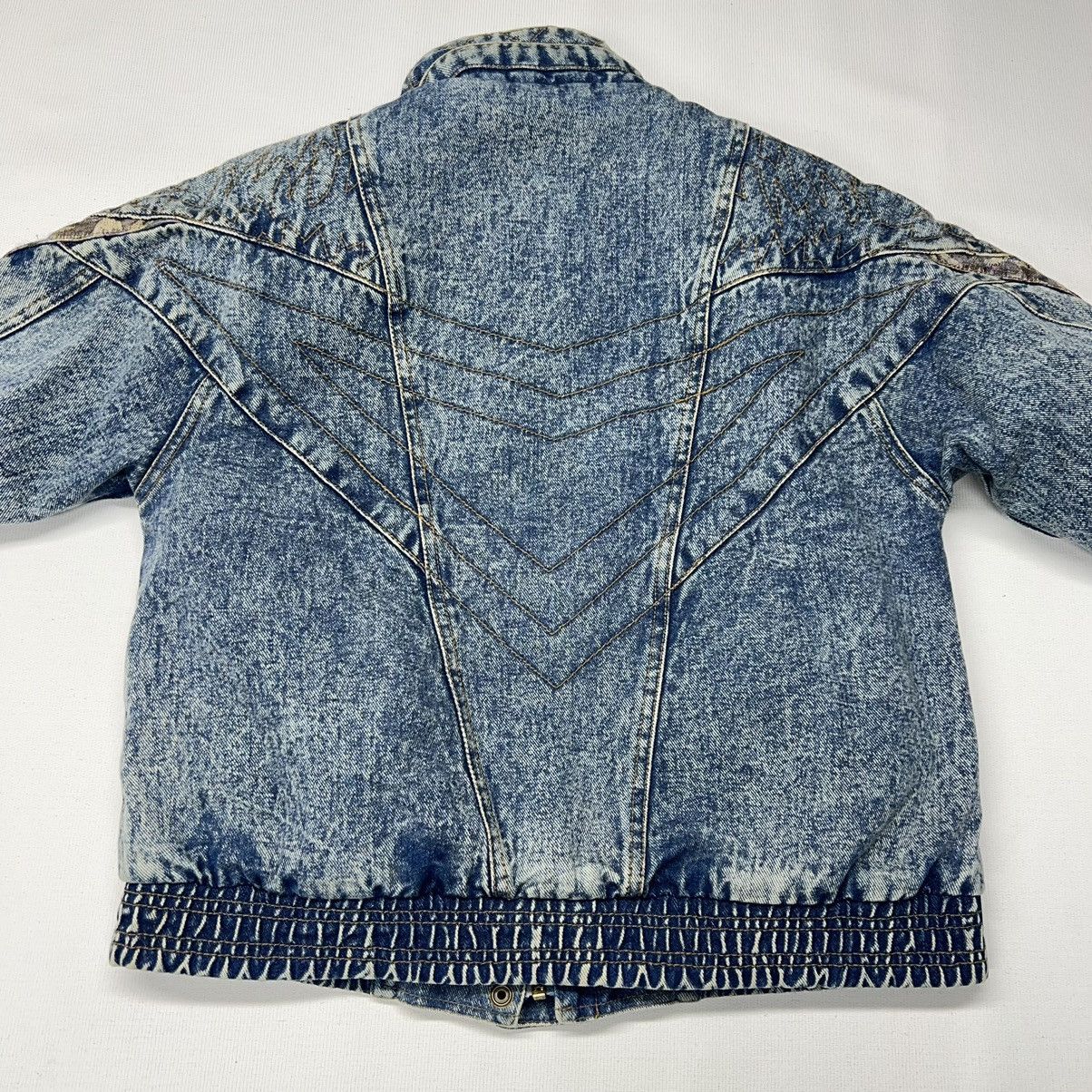 Faded Glory × Vintage Vintage Faded Glory Denim Jacket Bomber Floral Faded Y2K 90s Size M / US 6-8 / IT 42-44 - 16 Thumbnail