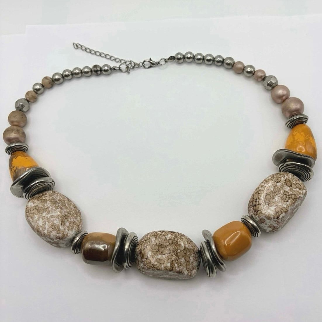 Other Cream & Orange Stone Necklace Size ONE SIZE - 3 Thumbnail