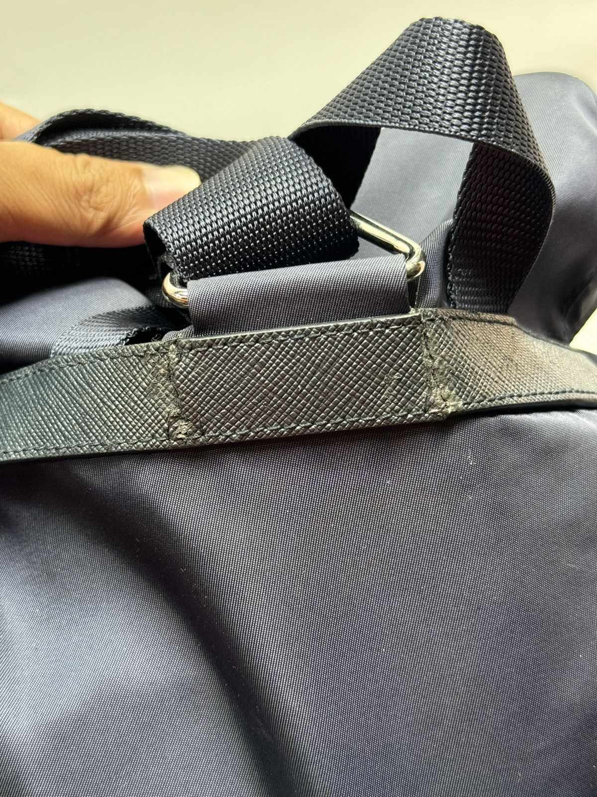 Prada Prada Zainetto Navy Tessuto Nylon Leather Backpack Rucksack Size ONE SIZE - 10 Thumbnail