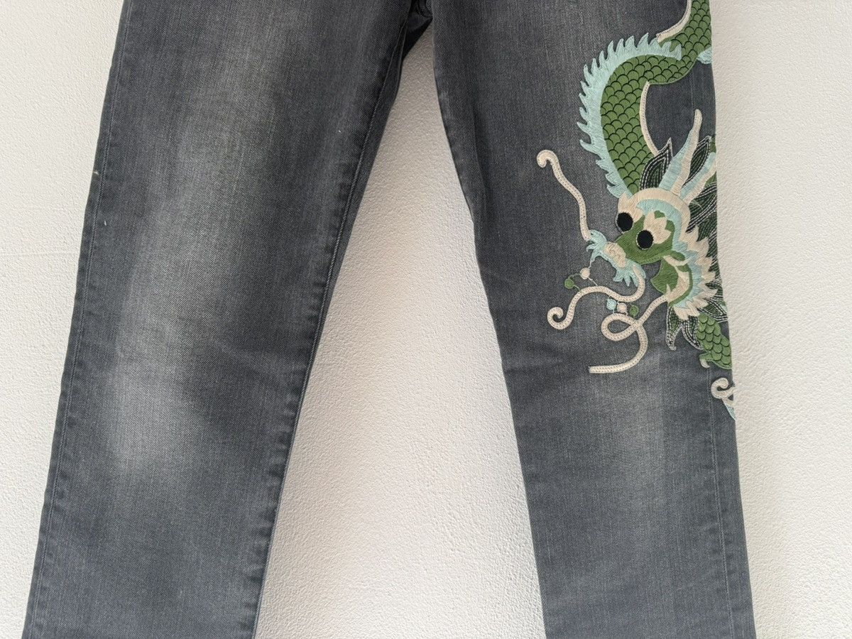 Gucci Slim Grey Jeans with Dragon Embroidery Size US 29 - 4 Thumbnail