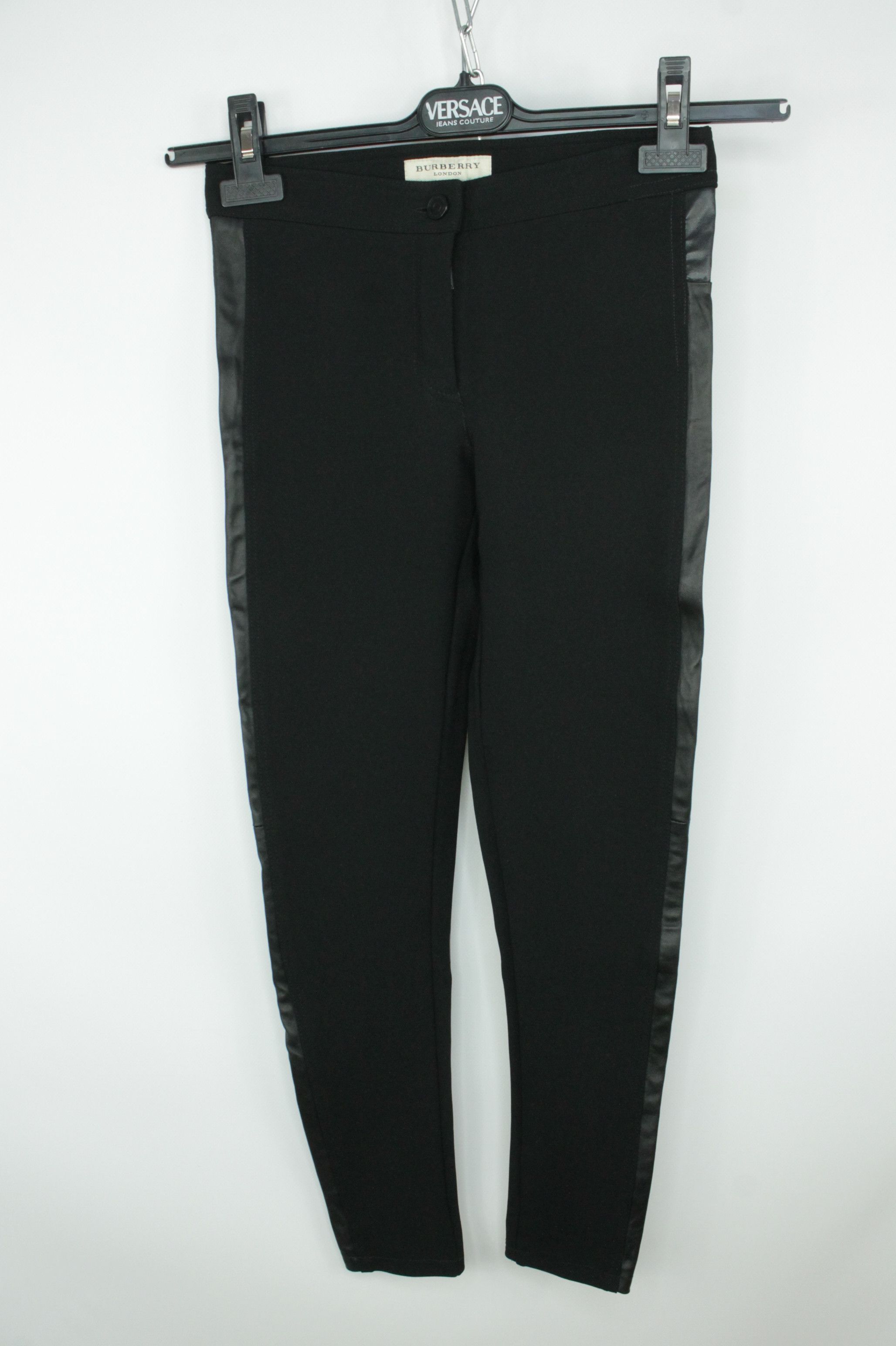 Burberry Burberry London Black Leggings Leather Side Panel Skinny Size 27" / US 4 / IT 40 - 1 Thumbnail