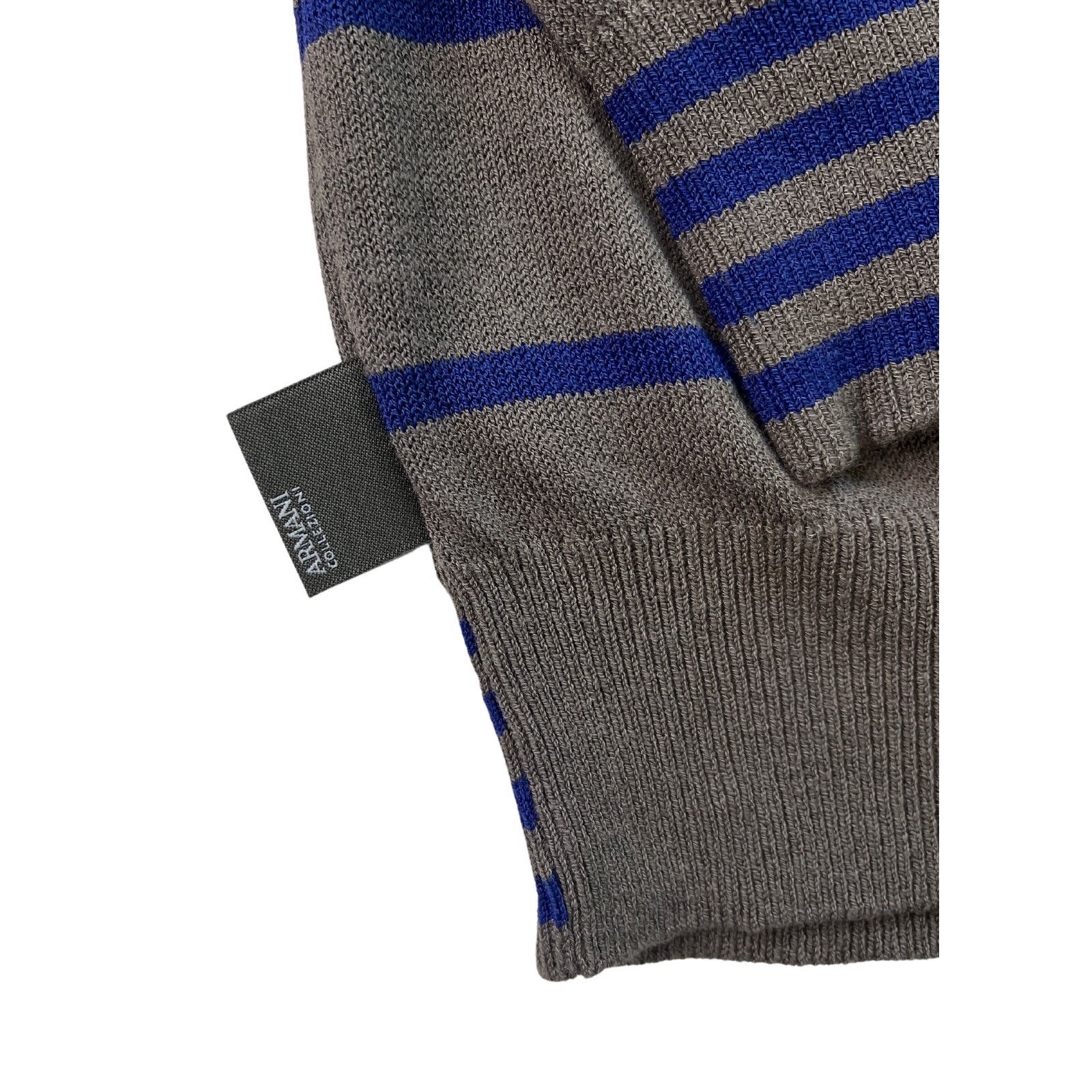 Giorgio Armani SKU2-3 GIORGIO ARMANI Men's Sweater Striped Grey/Blue Small Size US S / EU 44-46 / 1 - 6 Thumbnail