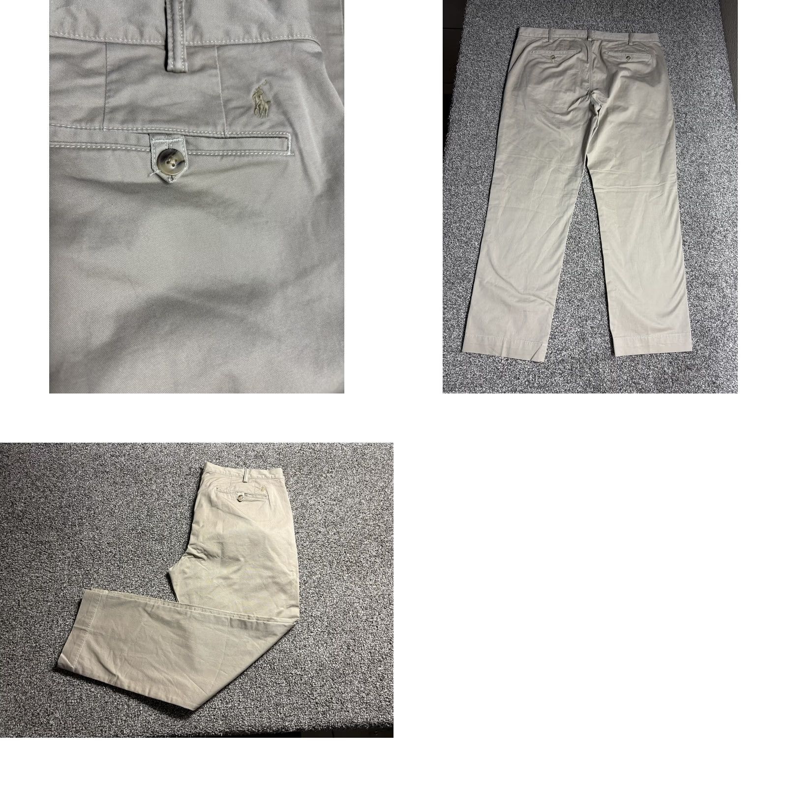 Polo Ralph Lauren Polo Ralph Lauren Chino Pant Mens 36x29 Khaki Beige Stretch Cotton Twill Cuffed Flat Front Size US M / EU 48-50 / 2 - 9 Thumbnail
