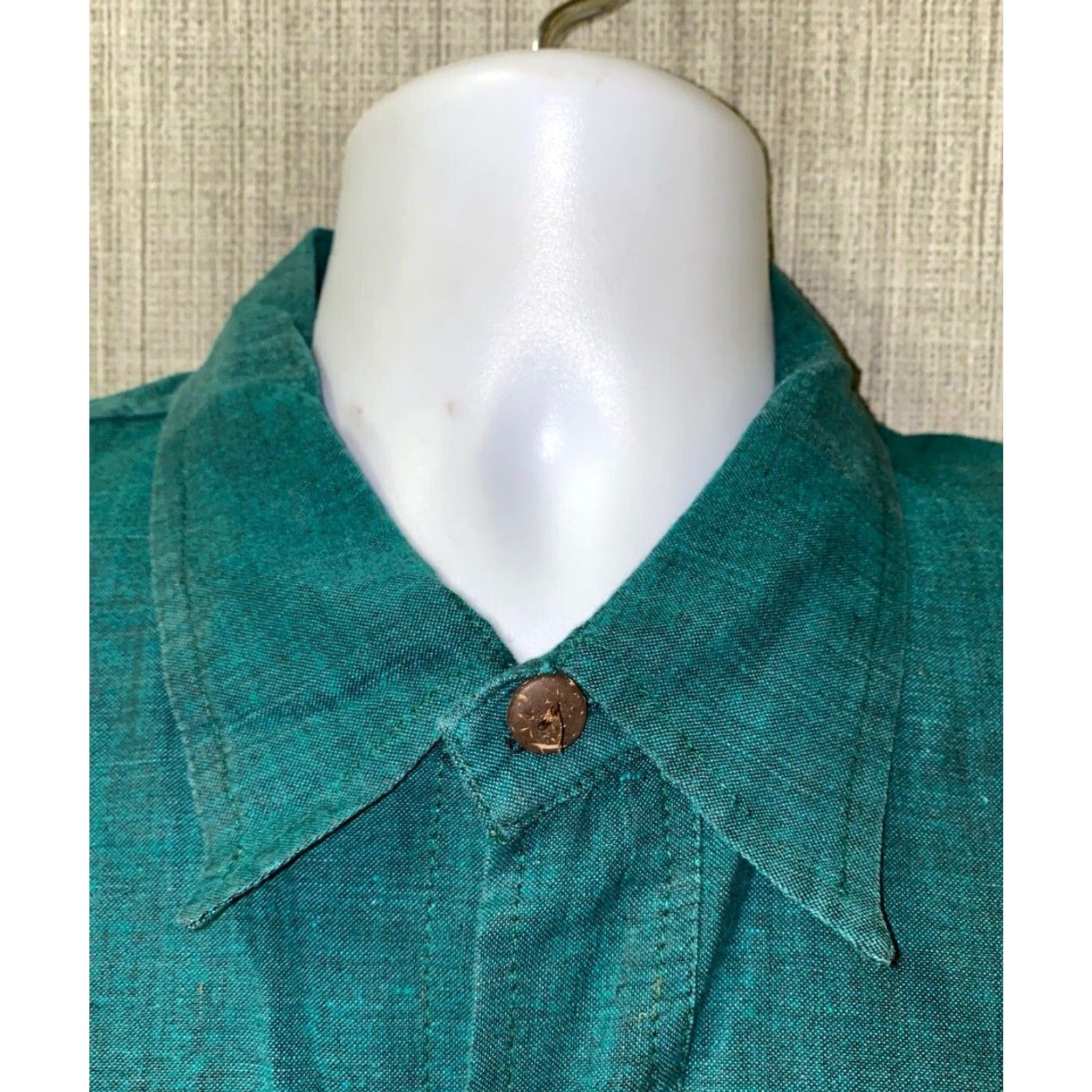 Vintage Ganesh Long Sleeve Button-Up Shirt Adult XL Green Casual Mens Size US XL / EU 56 / 4 - 3 Thumbnail