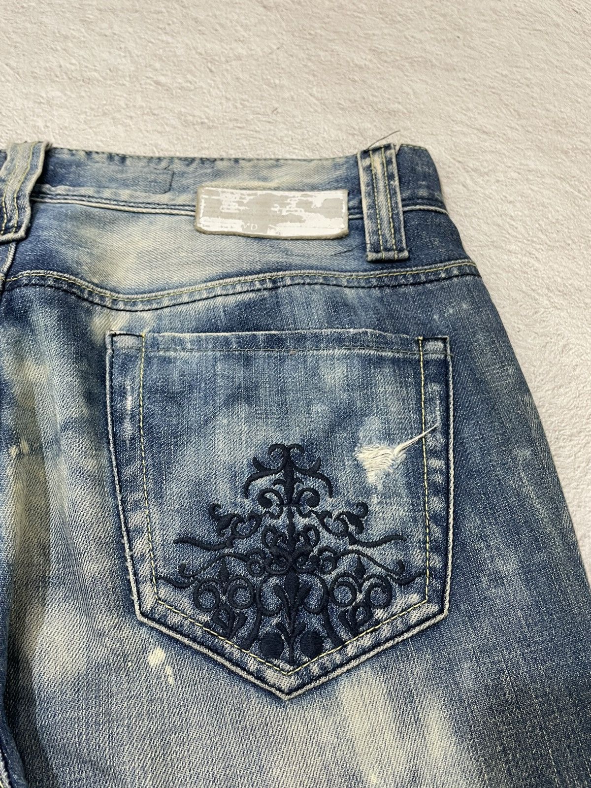 Hysteric Glamour 2000s Japanese Brand Acid Washed Denim Y2K Embroidered Size US 32 / EU 48 - 9 Thumbnail
