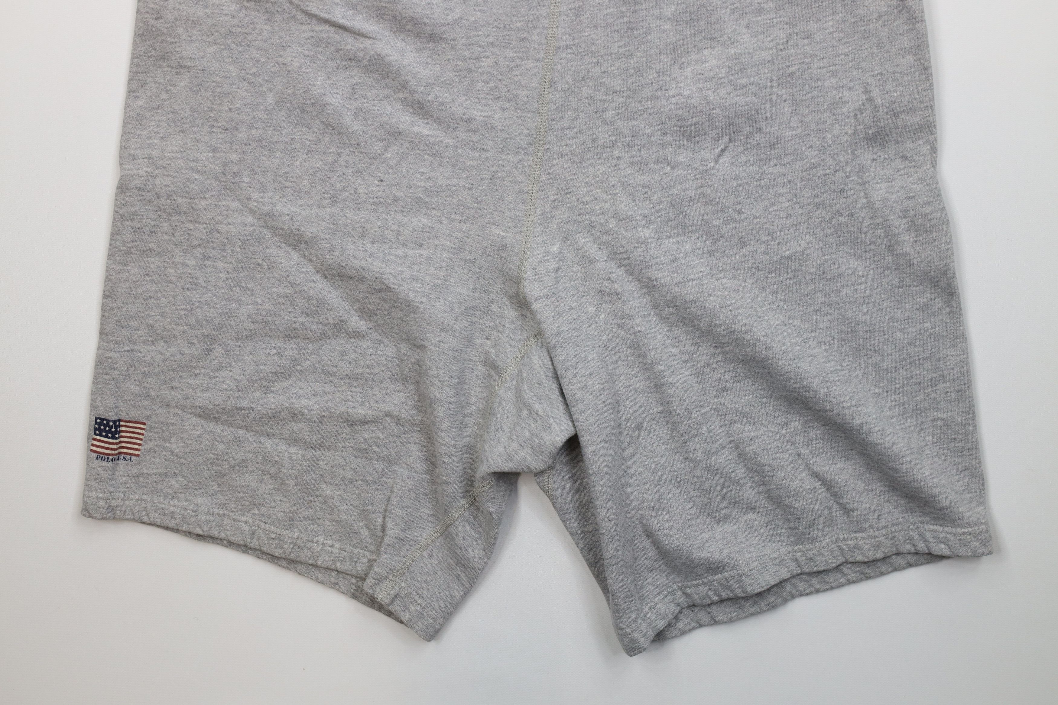 Ralph Lauren Vintage 90s Ralph Lauren Flag Sweatpants Shorts Heather Gray Size US 30 / EU 46 - 4 Thumbnail