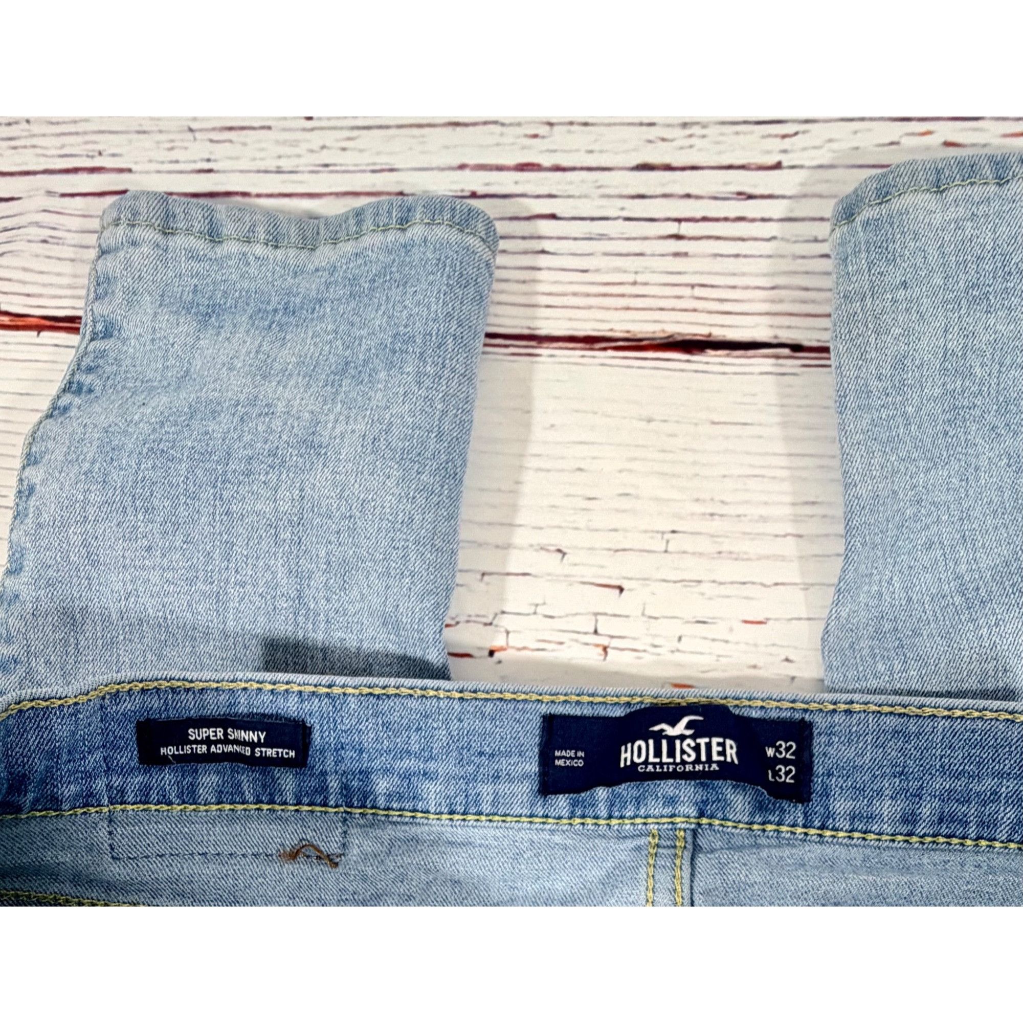 Hollister Hollister Super Skinny Light Wash Blue Jeans Mens Size 32 x Size US 32 / EU 48 - 7 Thumbnail