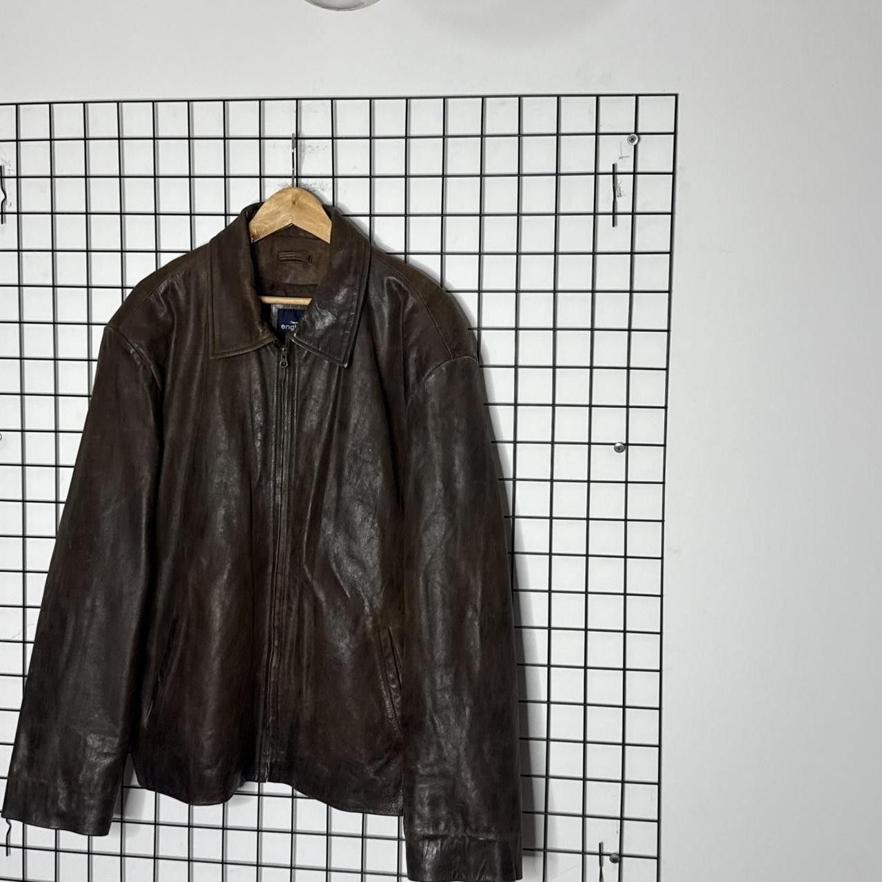 Vintage Vintage 90s Real Leather Faded Jacket Brown Size US L / EU 52-54 / 3 - 3 Thumbnail