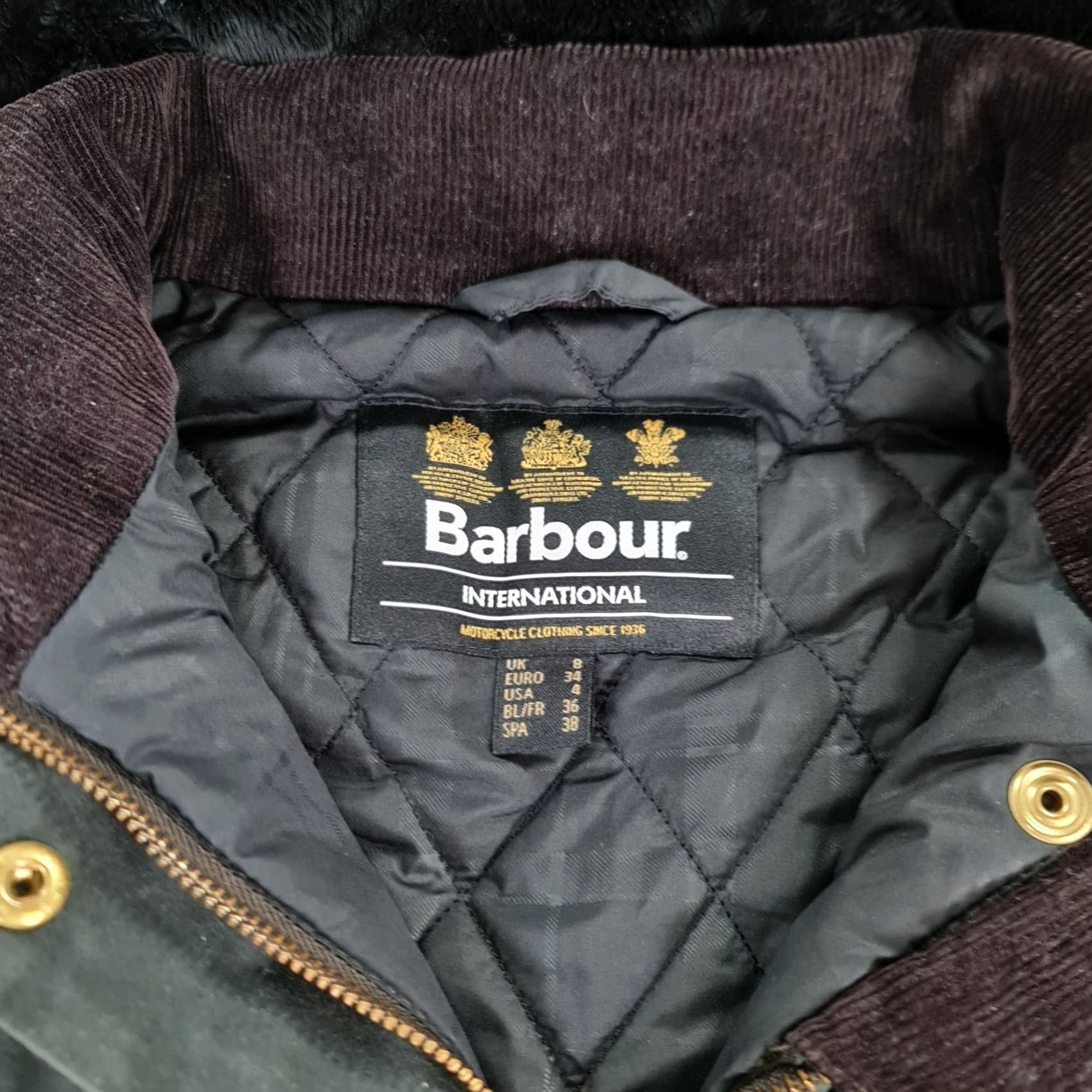 Barbour Barbour Womens Jacket Green 8 UK Mallory Waterproof Country Faux Fur Hood Casual Classic Outdoor Waxed Size M / US 6-8 / IT 42-44 - 3 Thumbnail