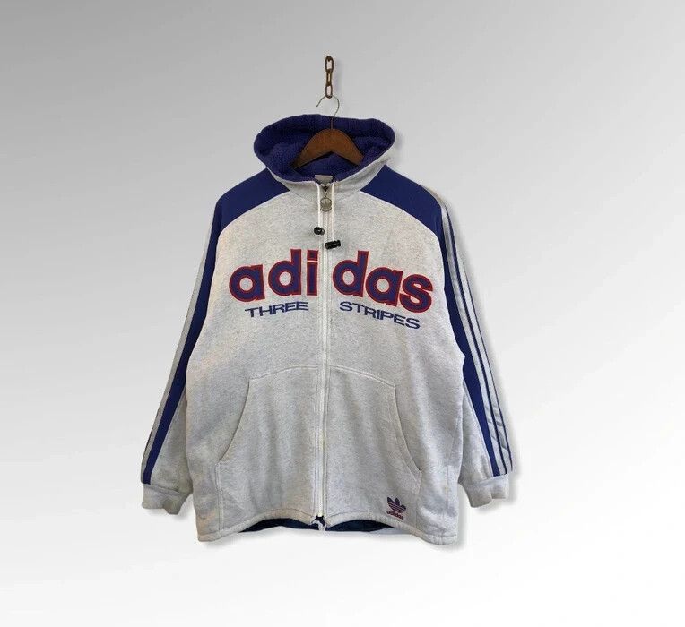 Adidas Vintage 90s Adidas Big Logo Hoodies Size US L / EU 52-54 / 3 - 1 Thumbnail