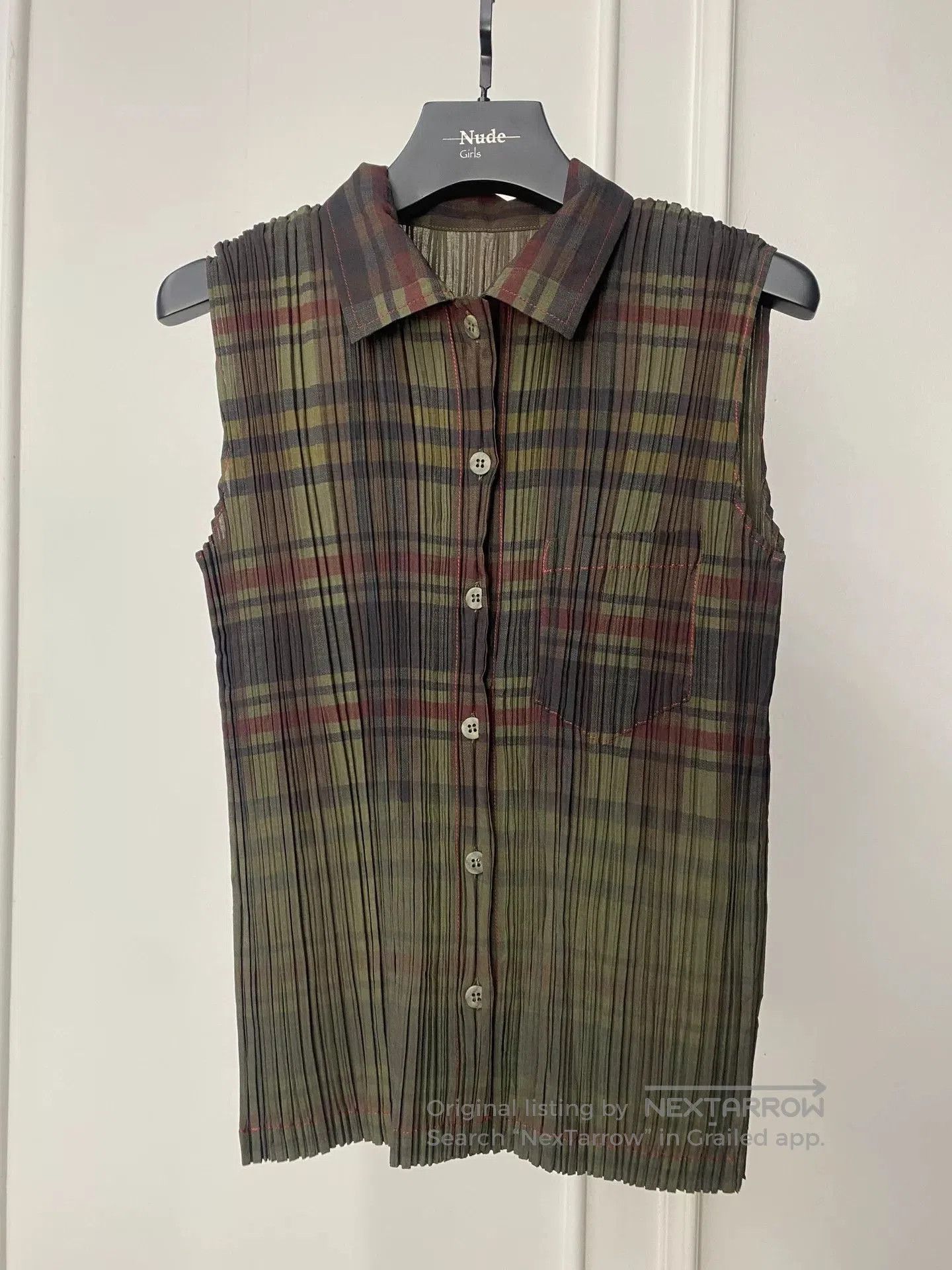 Issey Miyake Issey Miyake Pleated Plaid Top. Size M / US 6-8 / IT 42-44 - 1 Thumbnail