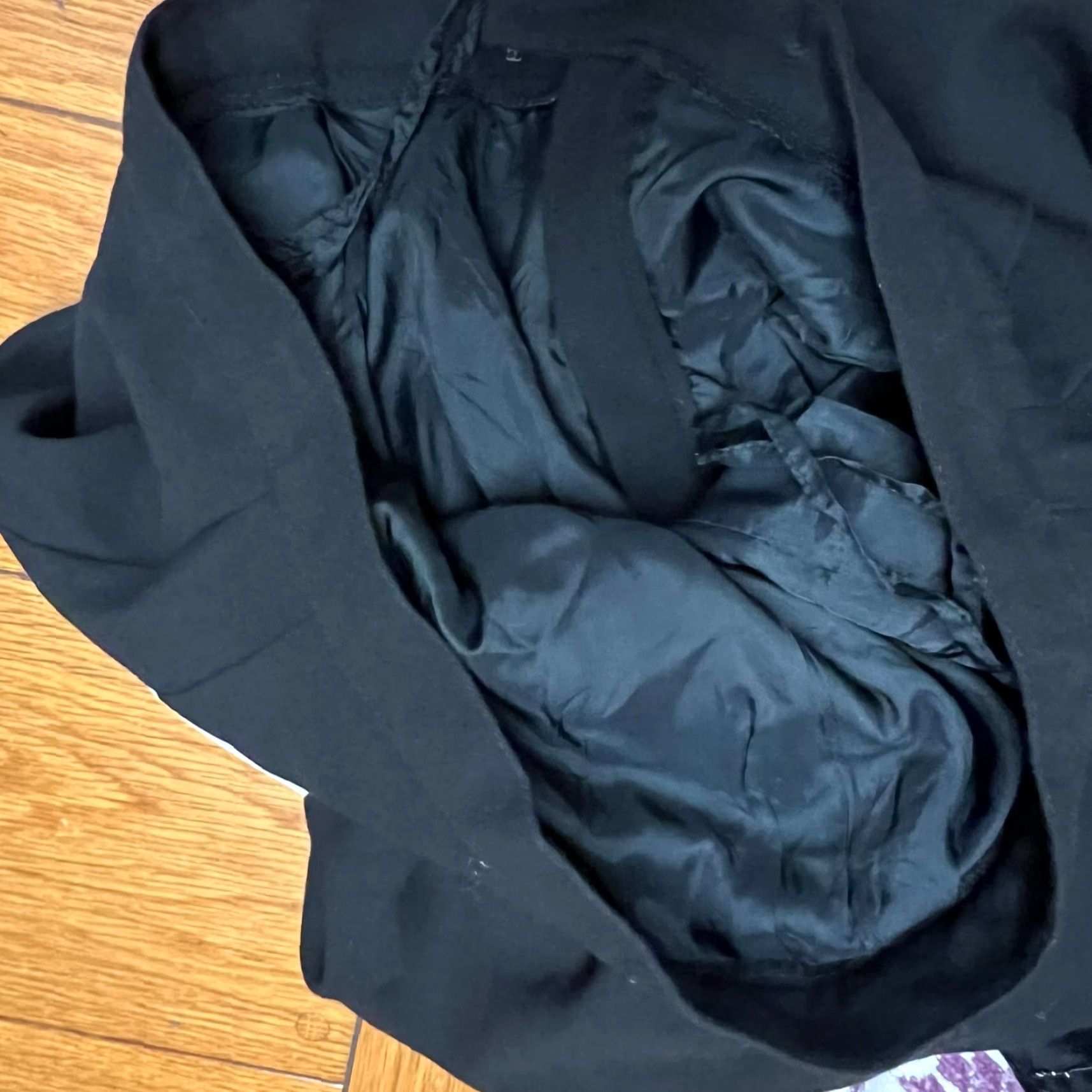 Vintage Womens Pleated Lined Dress Pants Black Size 14 30X31 Poly/Rayon Blend Size 36" / US 14 / IT 50 - 7 Thumbnail