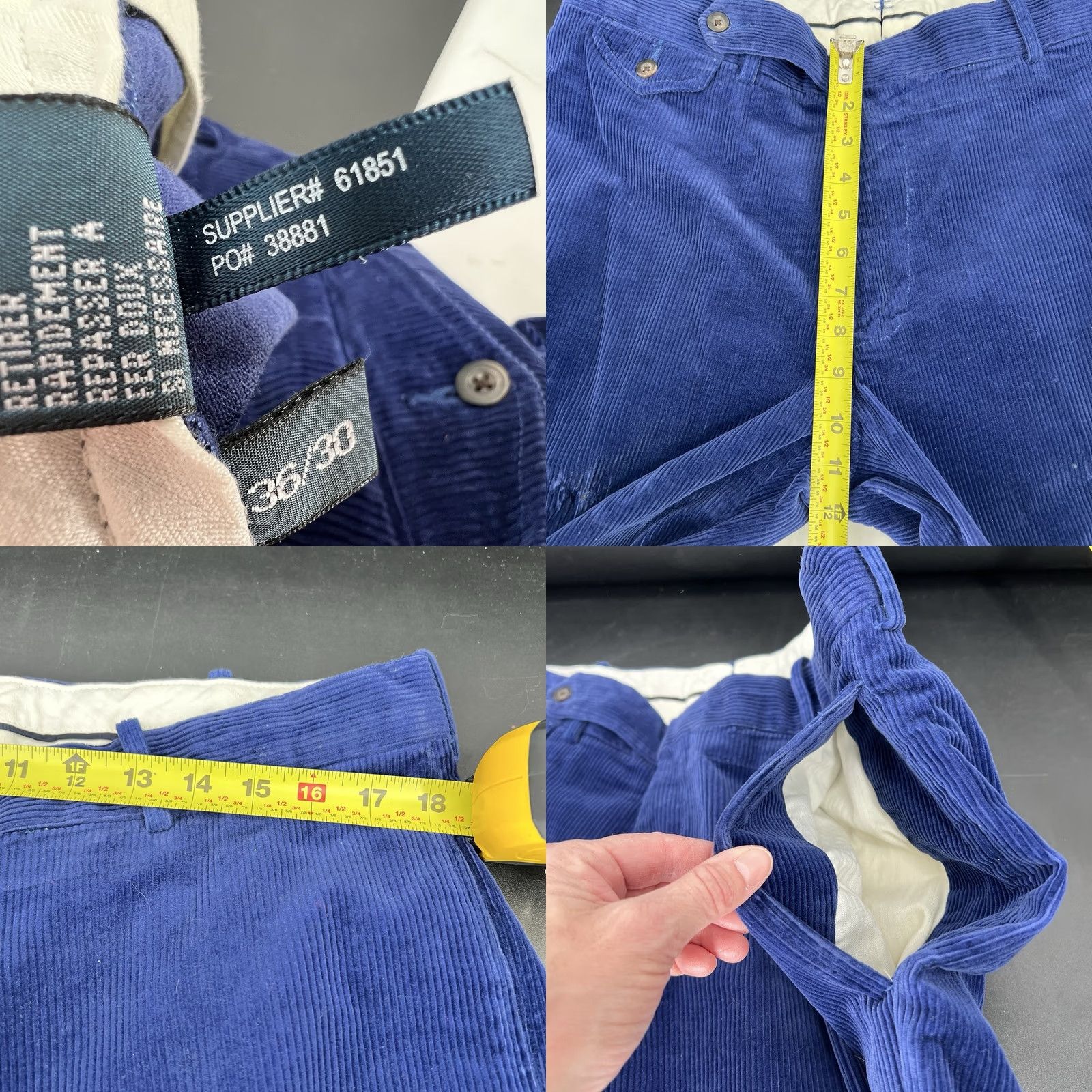 Ralph Lauren VINTAGE Ralph Lauren Mens Pants Dress Pants Corduroy 36x30 Blue 90s Straight Pocket Mens Size US 36 / EU 52 - 8 Thumbnail