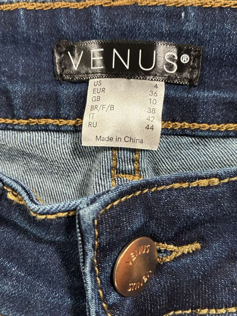 Venus Venus Skinny Jeans Embellished Rhinestone Cuff Stretch Sz 4 Size 27" / US 4 / IT 40 - 3 Thumbnail
