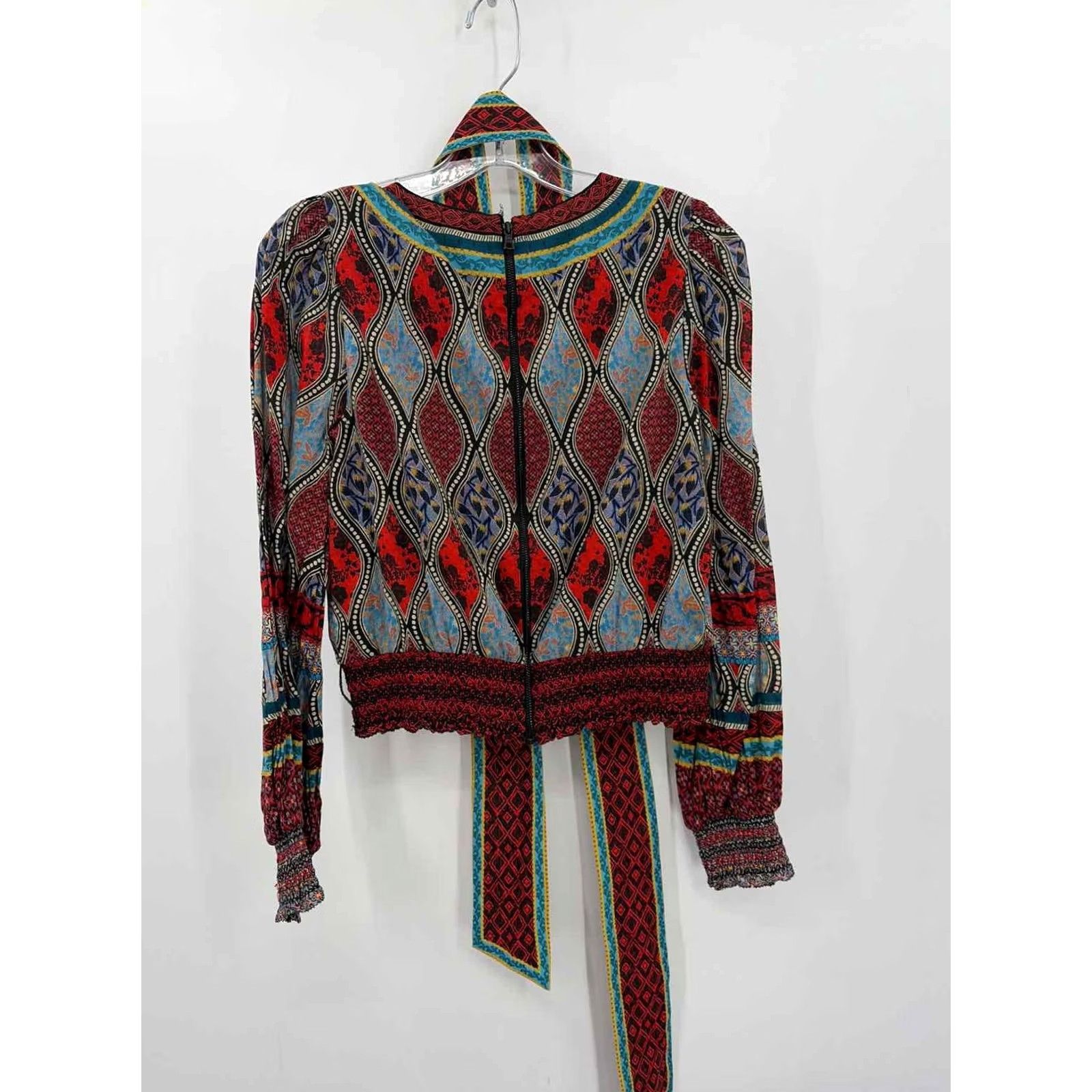 Alice + Olivia VINTAGE Pre-Owned Alice + Olivia Red Size Small Long Sleeve Blouse Size S / US 4 / IT 40 - 3 Thumbnail