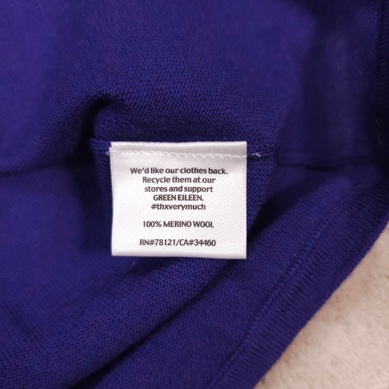 Eileen Fisher Eileen Fisher Merino Wool Open Back Sweater Purple Sz Medium Size M / US 6-8 / IT 42-44 - 8 Thumbnail