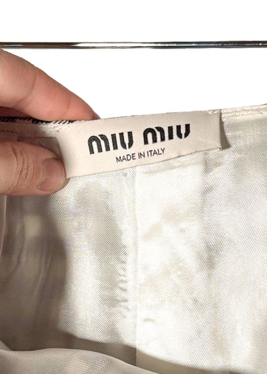 Miu Miu Miu Miu 2022 Black Ivory Gingham Check Pencil Skirt Size 28" / US 6 / IT 42 - 8 Thumbnail