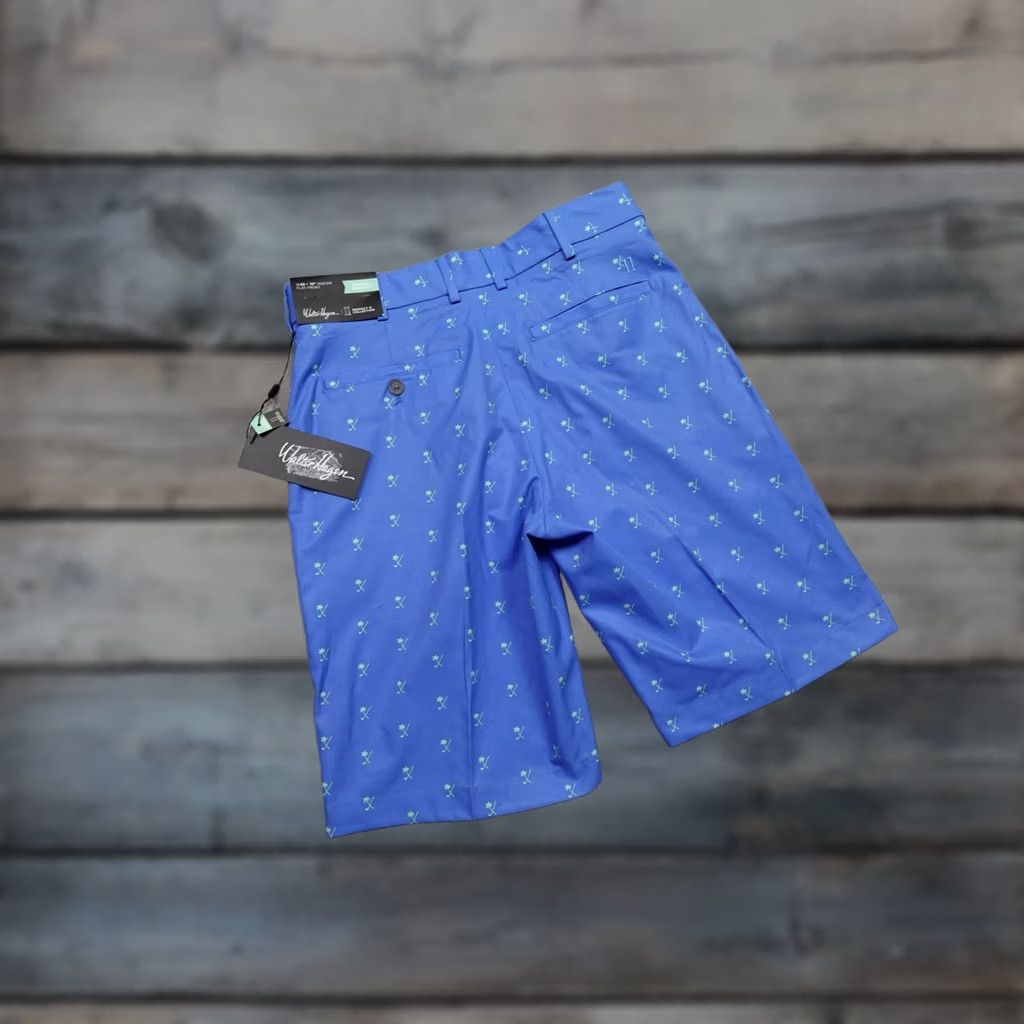 Vintage Walter Hagen Perfect 11 Palm Clubs Print Golf Shorts Mens 30 Blue Inseam 10" NWT Size US 30 / EU 46 - 1 Thumbnail