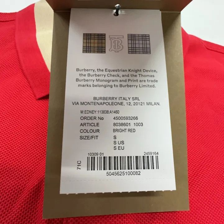 Burberry Burberry Burberry Red Cotton Polo Shirt for Men-2507 Size US S / EU 44-46 / 1 - 9 Thumbnail