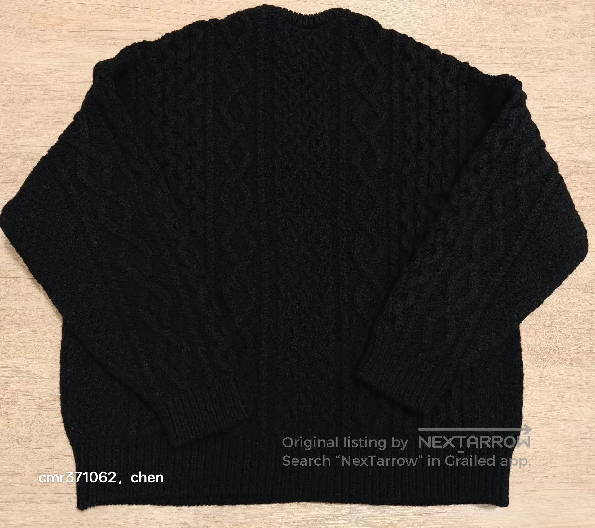 Visvim Black Cable Knit Crewneck Sweater. Size US L / EU 52-54 / 3 - 5 Thumbnail