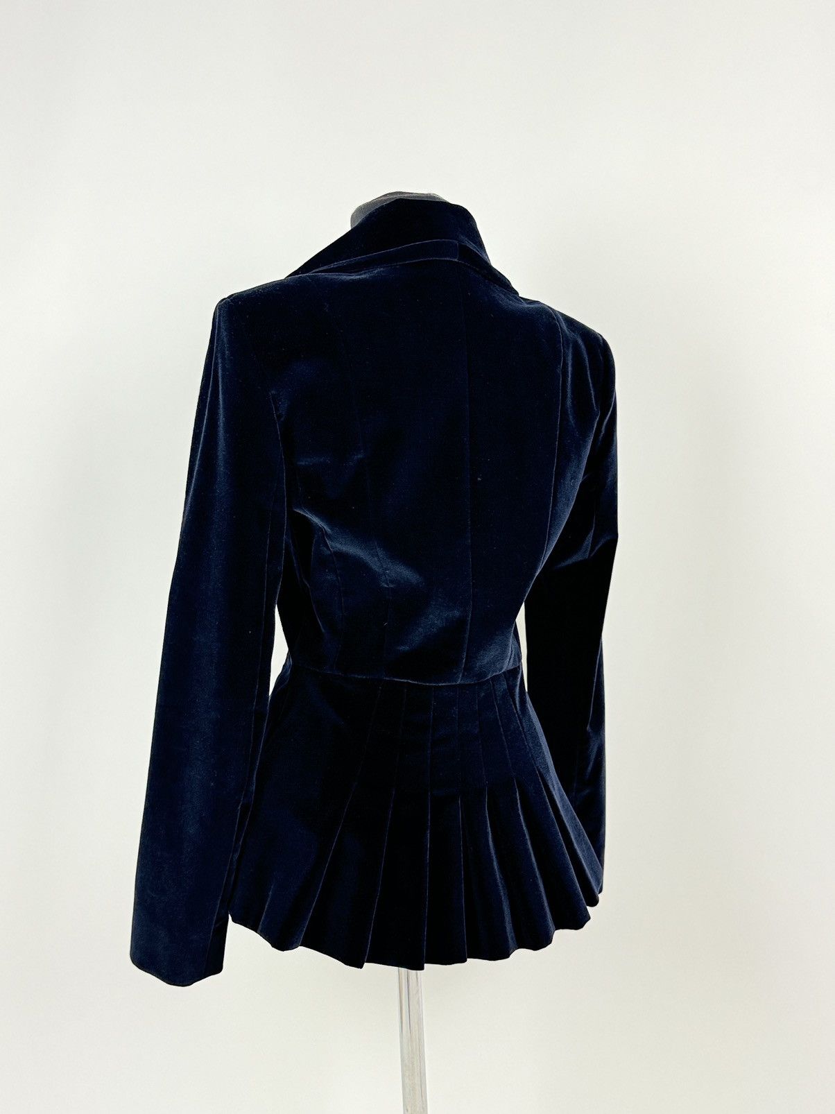 Christian Dior Monsieur 1990s Vintage Christian Dior Pleated Velvet Blazer Jacket Size M / US 6-8 / IT 42-44 - 2 Thumbnail