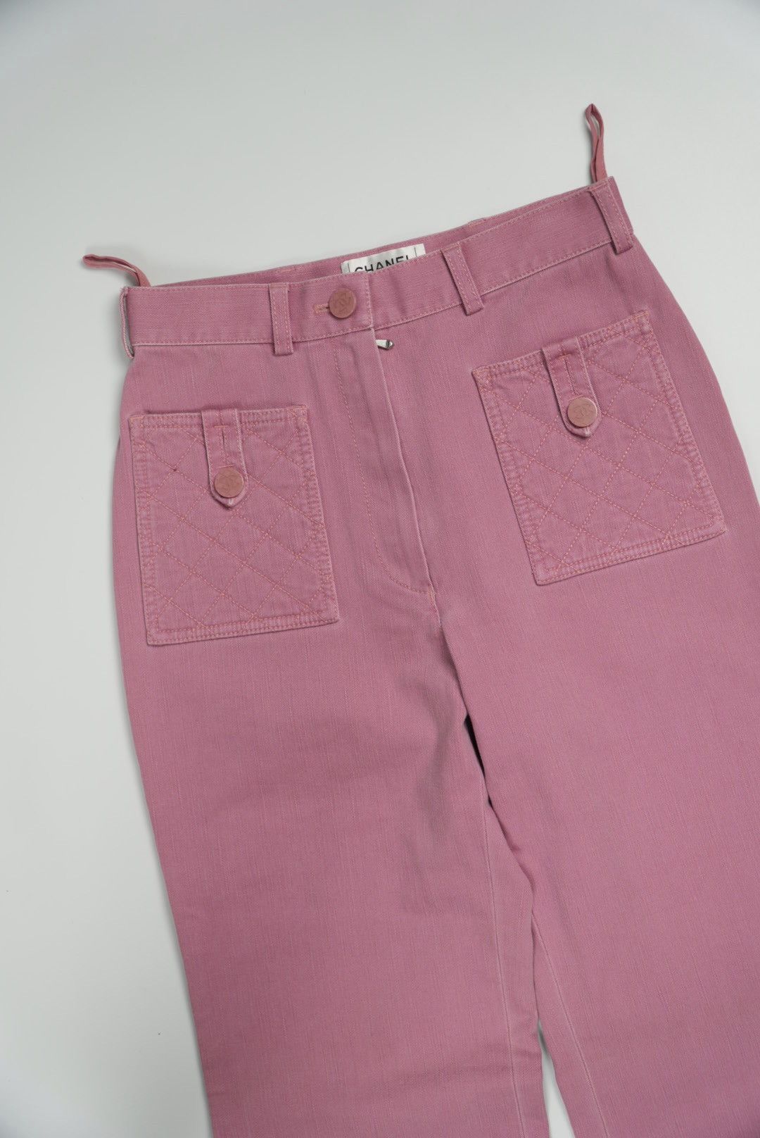 Chanel Chanel 2004 Pink Flare Jeans with Quilted Front Pockets Size 24" / US 00 / IT 34 - 3 Thumbnail