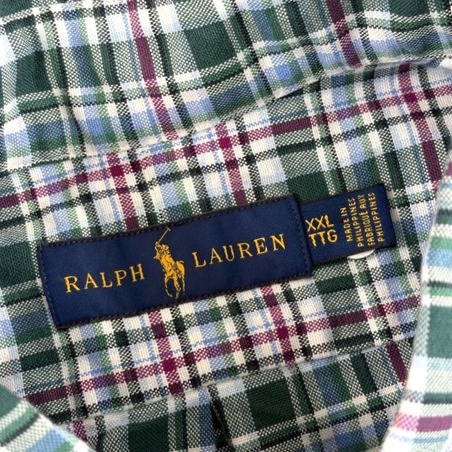 Polo Ralph Lauren VINTAGE Polo Ralph Lauren OCBD Shirt in Multi Plaid Men 2XL Pocket Flesh Pony NWT 48 Size US XXL / EU 58 / 5 - 2 Thumbnail
