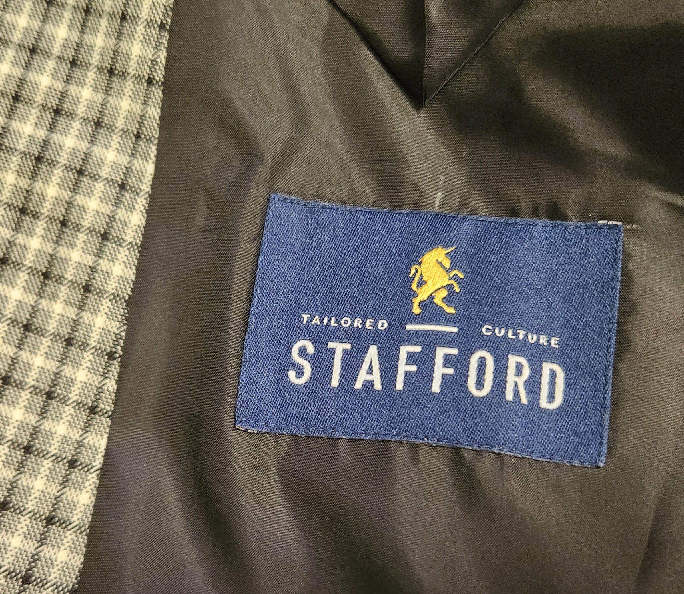 Stafford NWT Stafford sport coat 46R men's black white check Size 46R - 9 Thumbnail