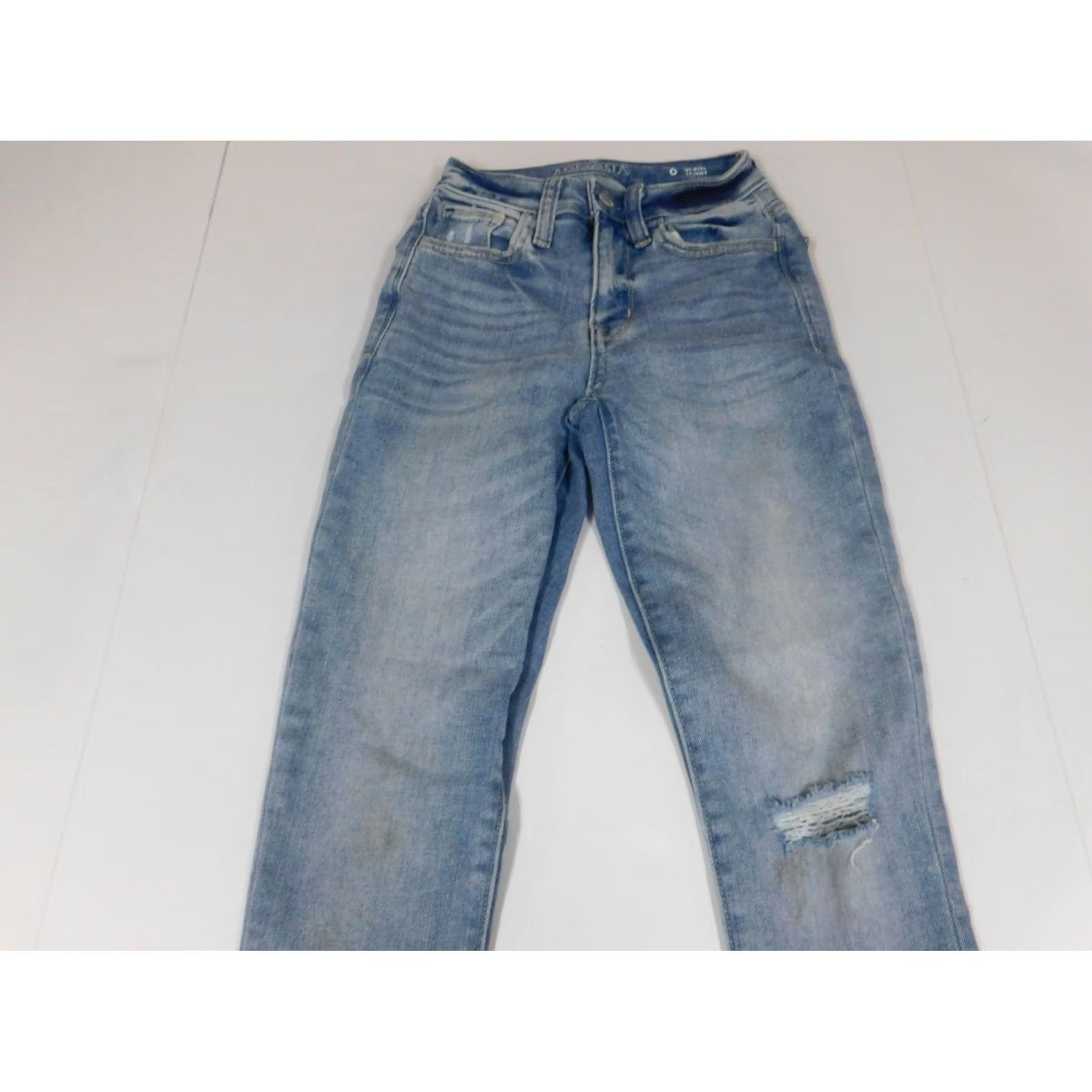 Vintage Arizona Jeans Womens 0 High Rise Skinny Blue Light Denim Zip Pockets 28in Inseam Regular Stretch Size 25" / US 0 / IT 36 - 5 Thumbnail