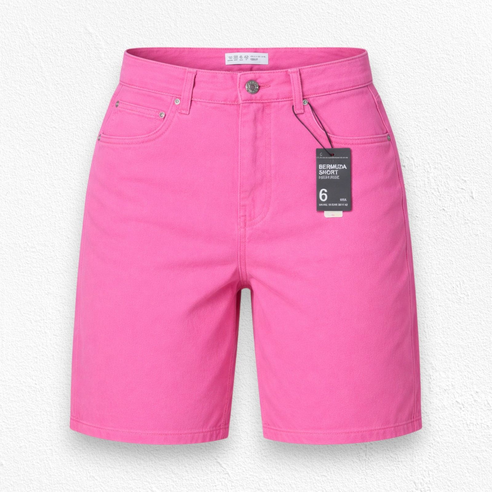 Other Hot Pink Bermuda Denim Shorts Size 6 Size 28" / US 6 / IT 42 - 1 Thumbnail
