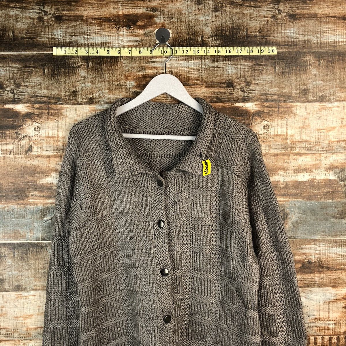 Vintage Japan vintage checkered Grey Cardigan Knitwear #A1953 Size US M / EU 48-50 / 2 - 2 Thumbnail