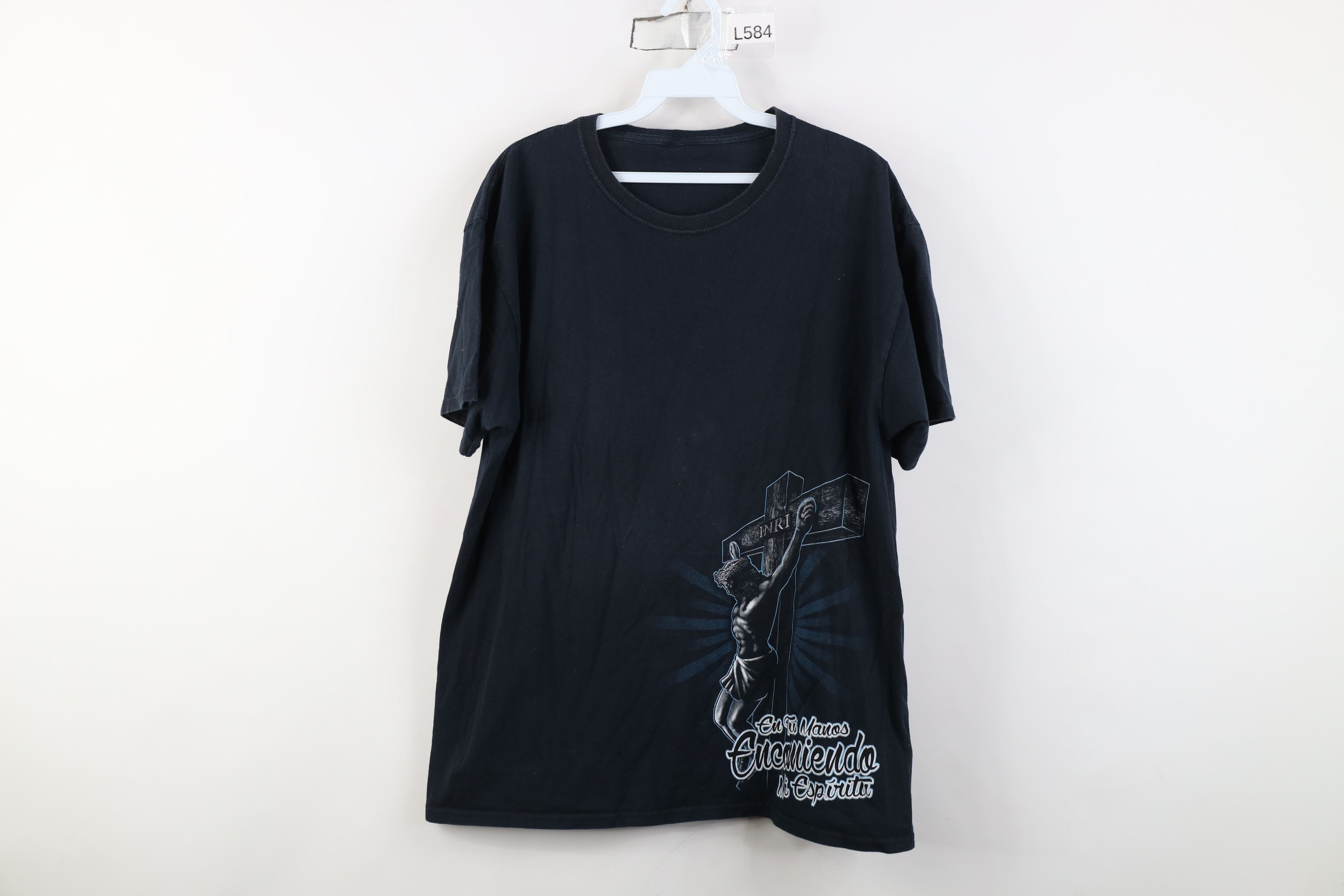Vintage Y2K Streetwear Christian Jesus Cross Spanish T-Shirt