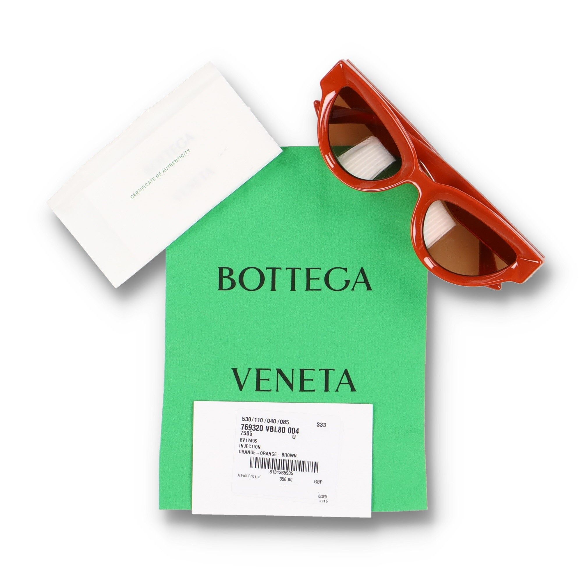 Bottega Veneta Orange BV1249S Sharp Cat Eye Acetate Sunglasses Size ONE SIZE - 4 Thumbnail