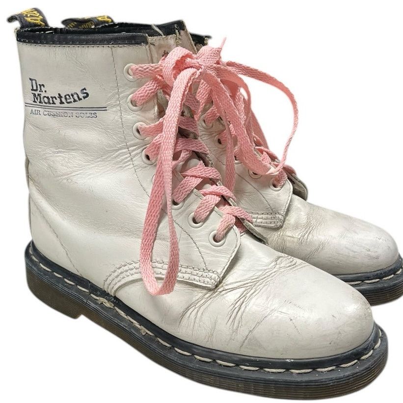 Dr. Martens Vintage Womens Dr. Martens 1460 Combat Boots Size 6 White Size US 6 / IT 36 - 3 Thumbnail